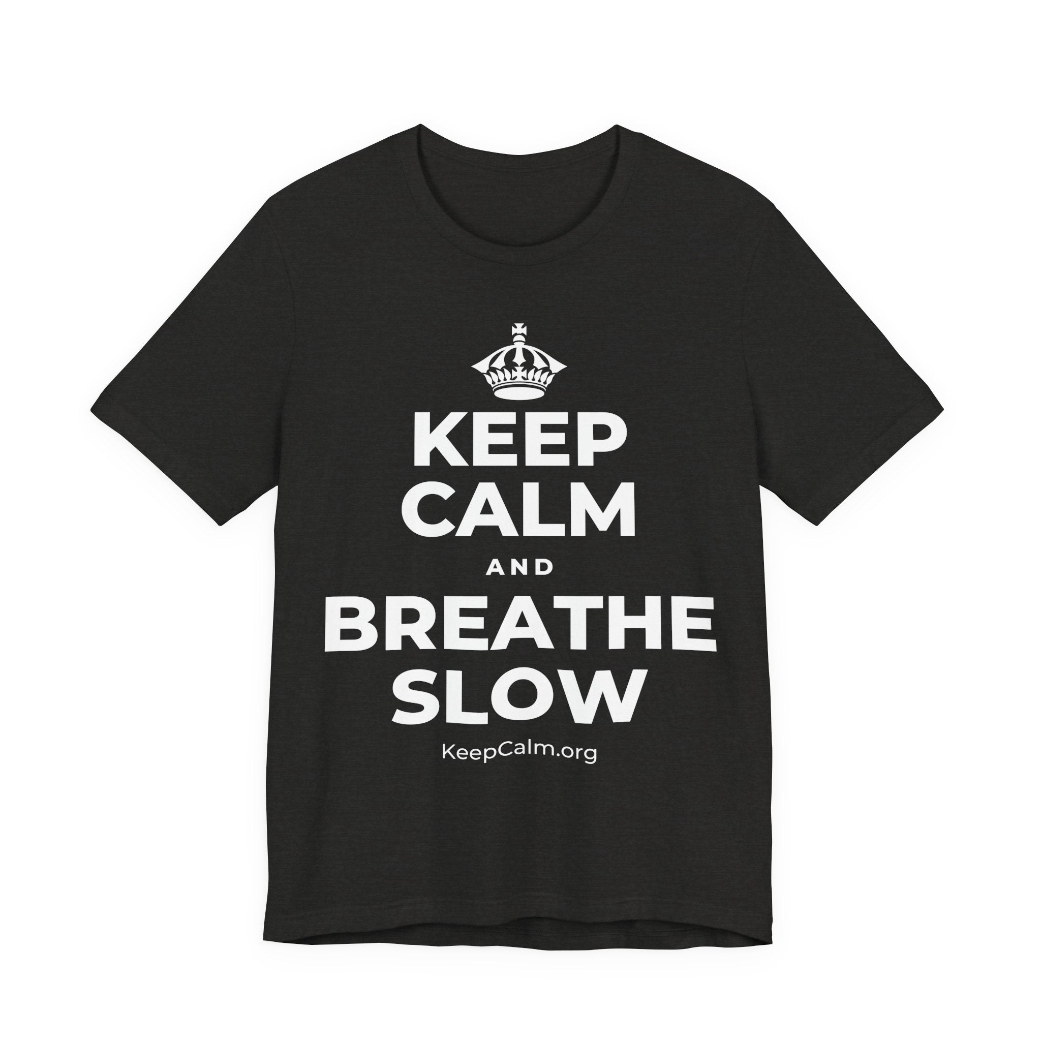 KEEP CALM AND BREATHE SLOW T-Shirt (Soft Cream–Heather Mauve)