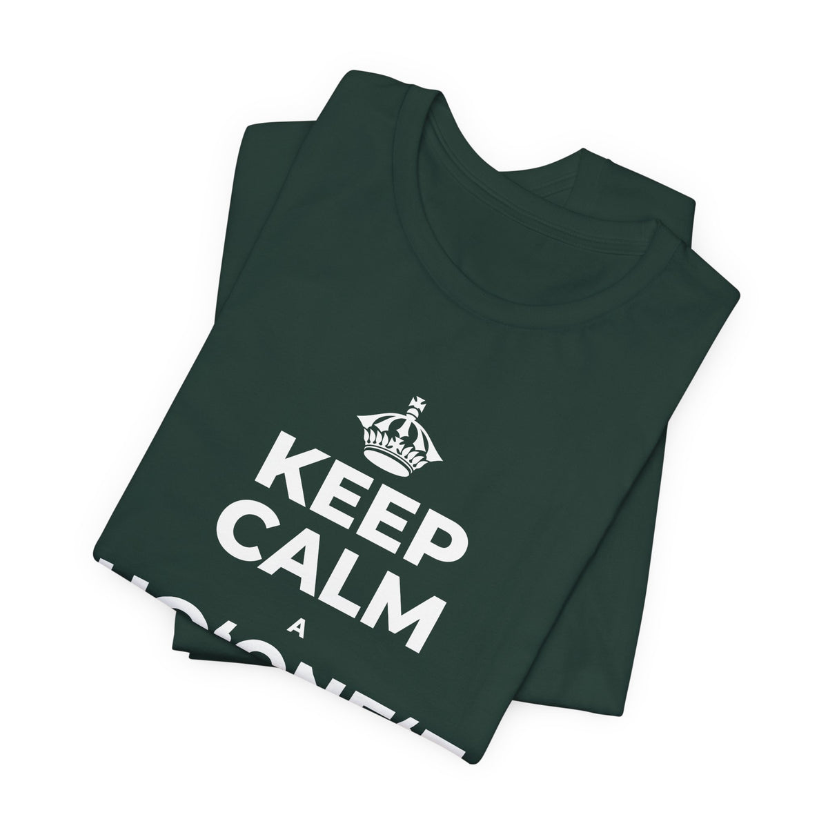 KEEP CALM A HOʻONEʻE I KOU KINO T-Shirt (White–Asphalt)