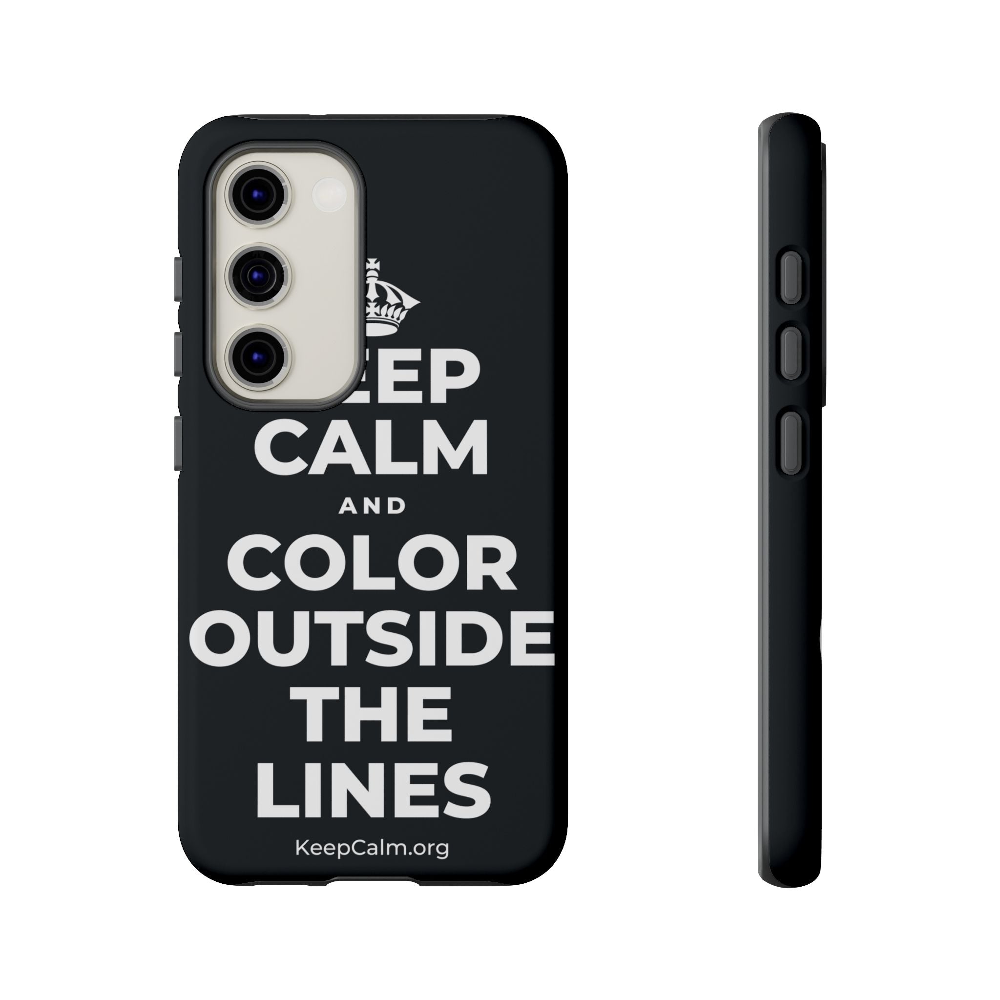 KEEP CALM AND COLOR OUTSIDE THE LINES Phone Case (Dark)