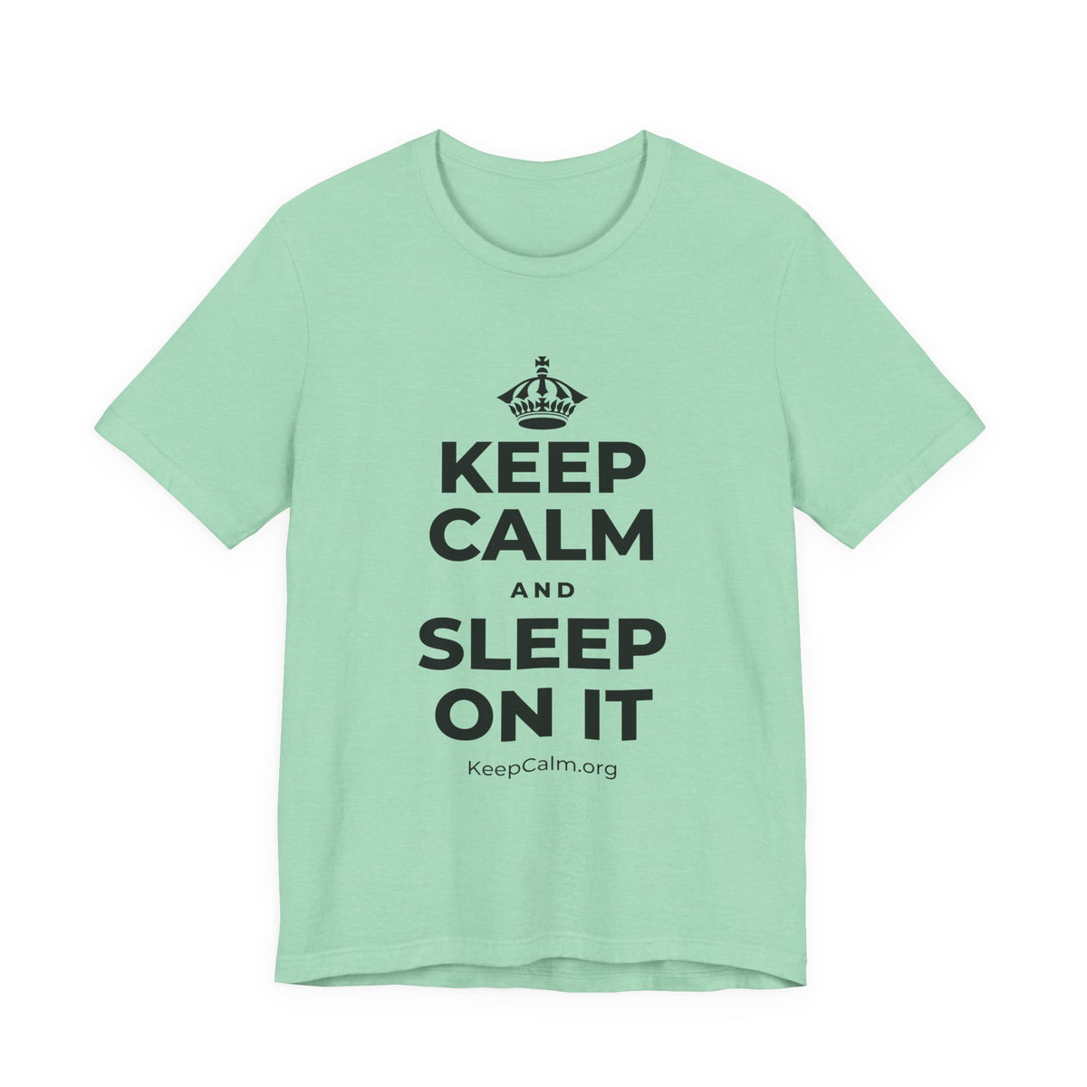 KEEP CALM AND SLEEP ON IT T-Shirt (Baby Blue–Silver)