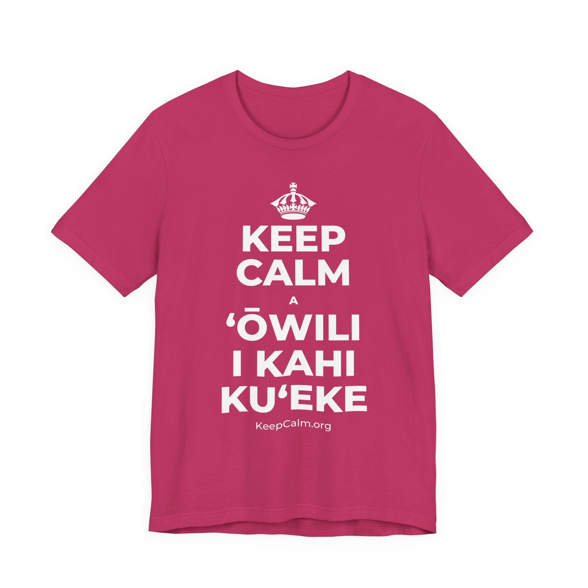 KEEP CALM A ʻŌWILI I KAHI KUʻEKE T-Shirt (Baby Blue–Silver)