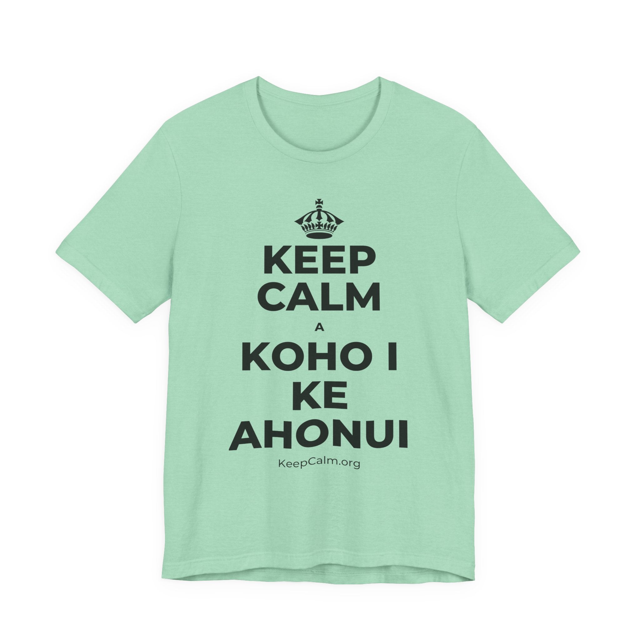 KEEP CALM A KOHO I KE AHONUI T-Shirt (Baby Blue–Silver)