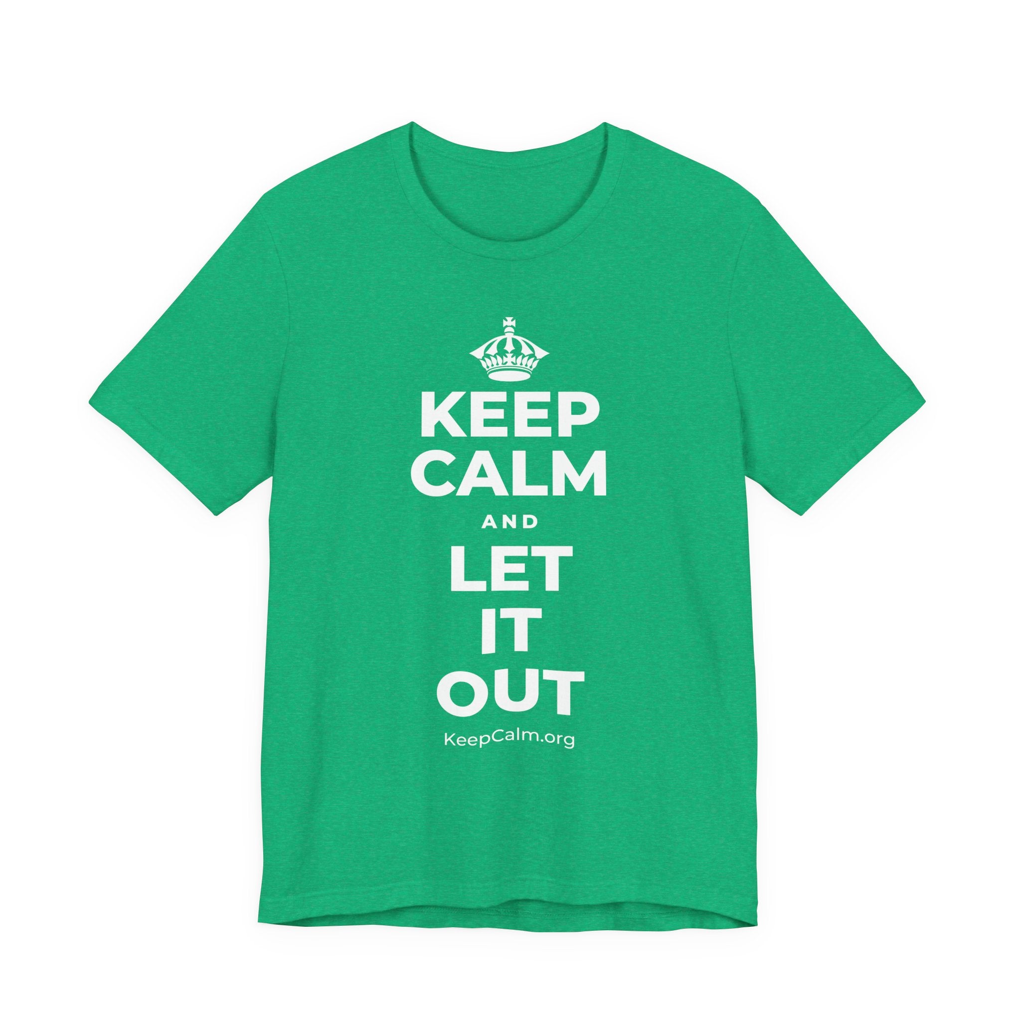 KEEP CALM AND LET IT OUT T-Shirt (Baby Blue–Silver)