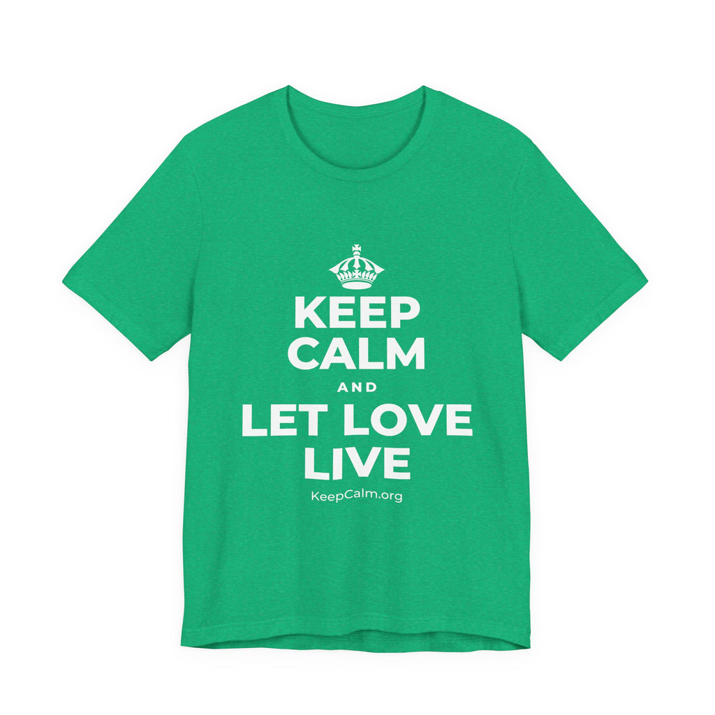 KEEP CALM AND LET LOVE LIVE T-Shirt (Baby Blue–Silver)