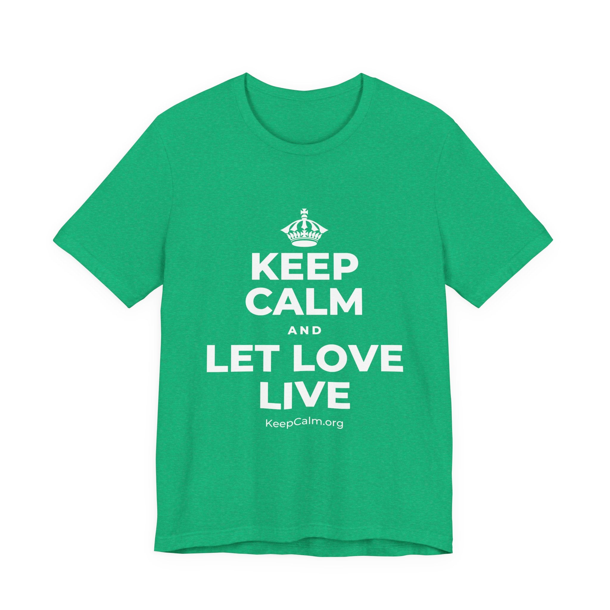 KEEP CALM AND LET LOVE LIVE T-Shirt (Baby Blue–Silver)