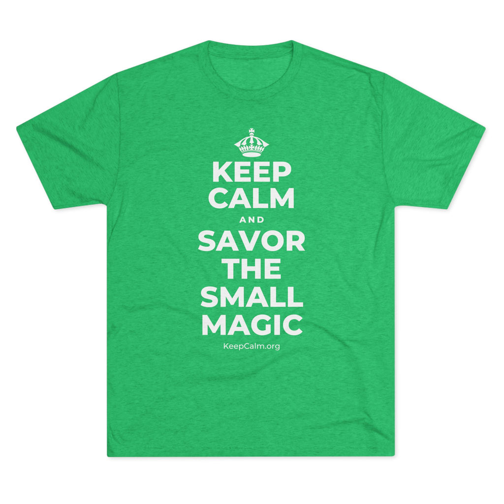 KEEP CALM AND SAVOR THE SMALL MAGIC Tri-Blend Tee