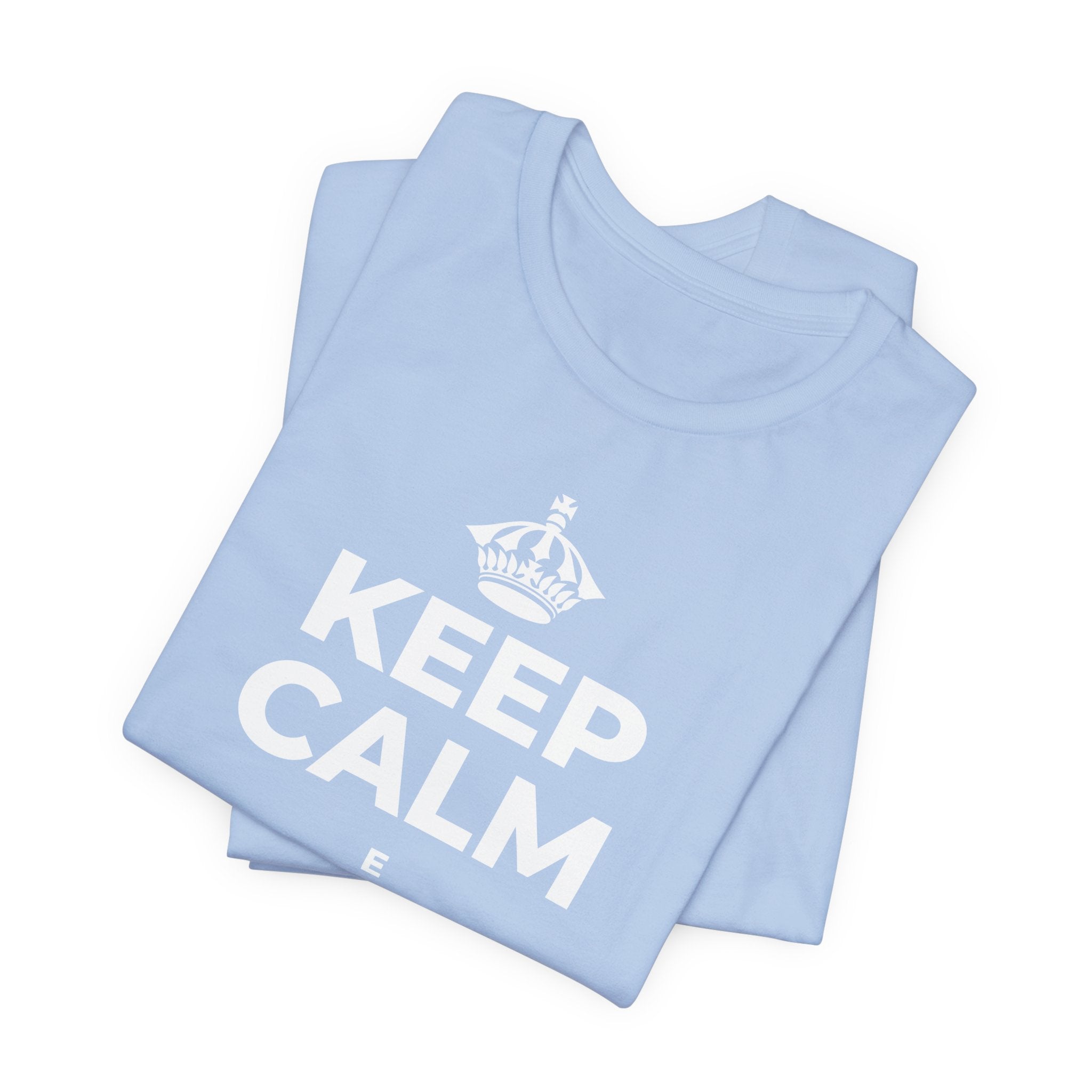 KEEP CALM E RESPIRACI SOPRA T-Shirt (Baby Blue–Silver)