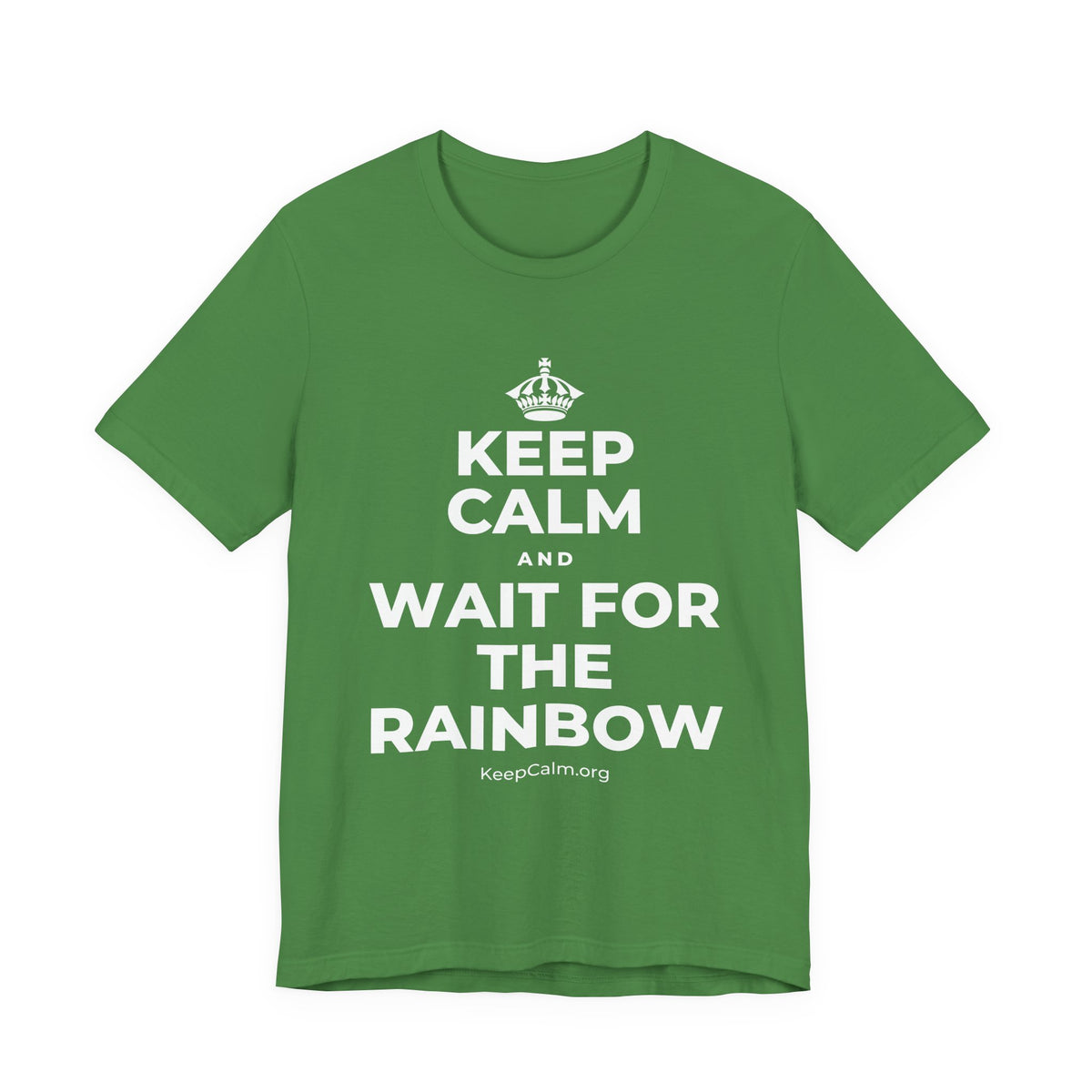 KEEP CALM AND WAIT FOR THE RAINBOW T-Shirt (Baby Blue–Silver)