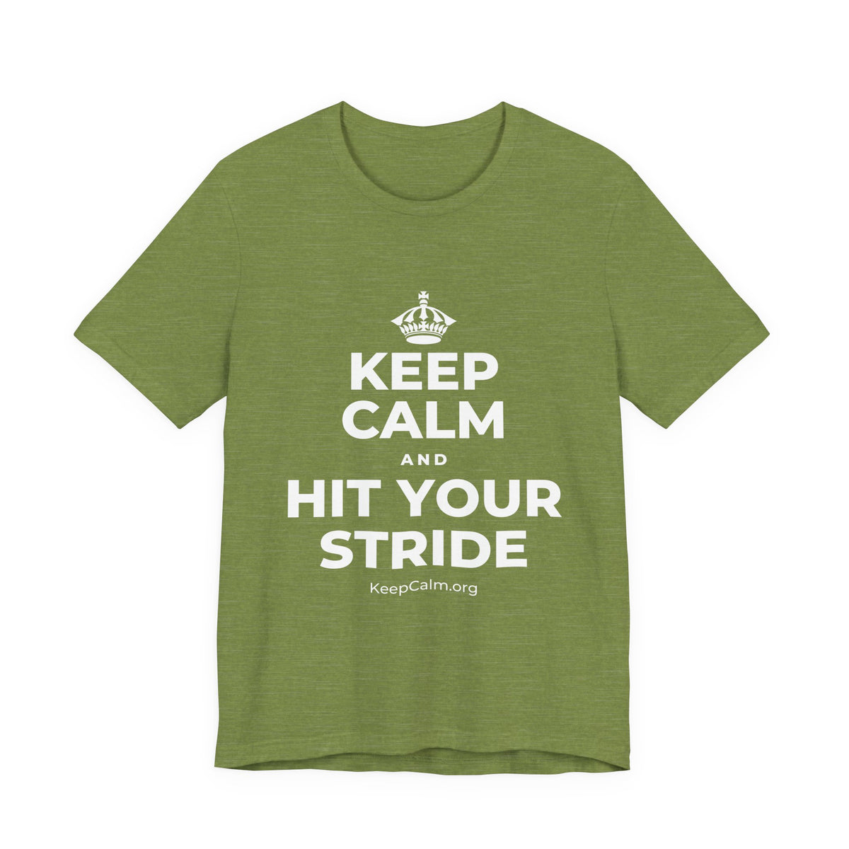 KEEP CALM AND HIT YOUR STRIDE T-Shirt (Baby Blue–Silver)