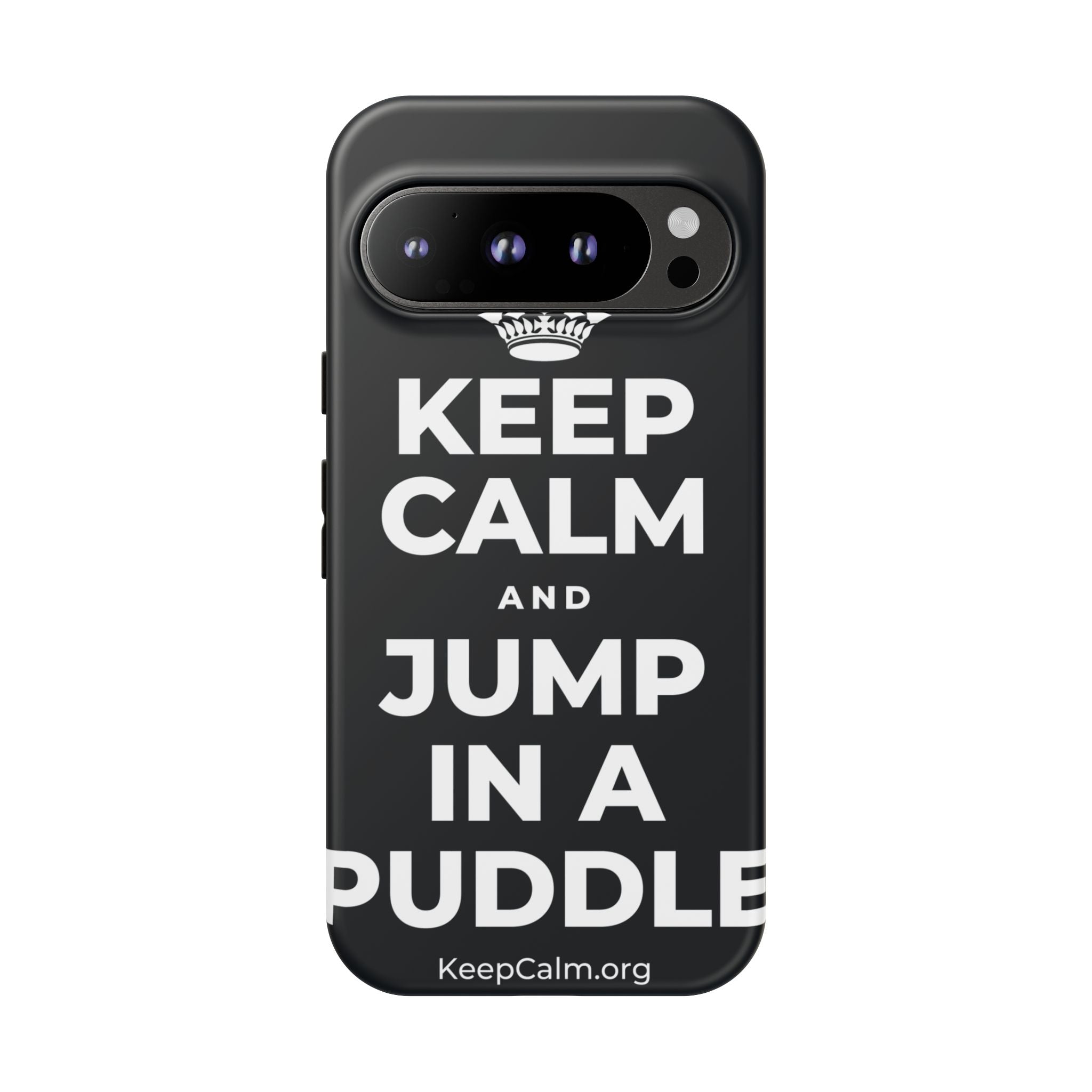 KEEP CALM AND JUMP IN A PUDDLE Phone Case (Dark)