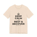 KEEP CALM AND REST & RECOVER T-Shirt (Soft Cream–Heather Mauve)