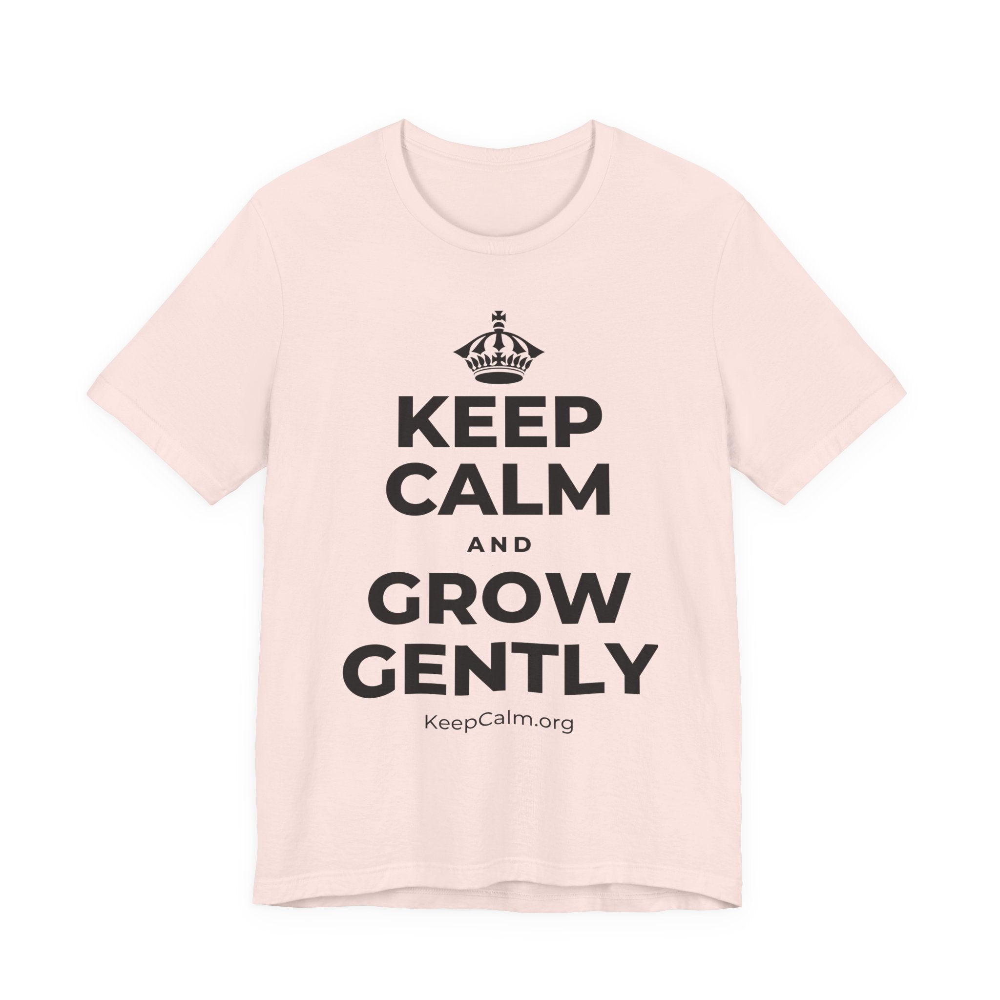 KEEP CALM AND GROW GENTLY T-Shirt (Soft Cream–Heather Mauve)