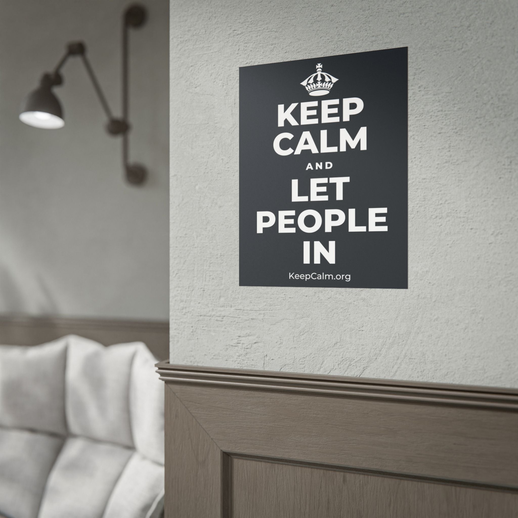 KEEP CALM AND LET PEOPLE IN Poster (Dark)