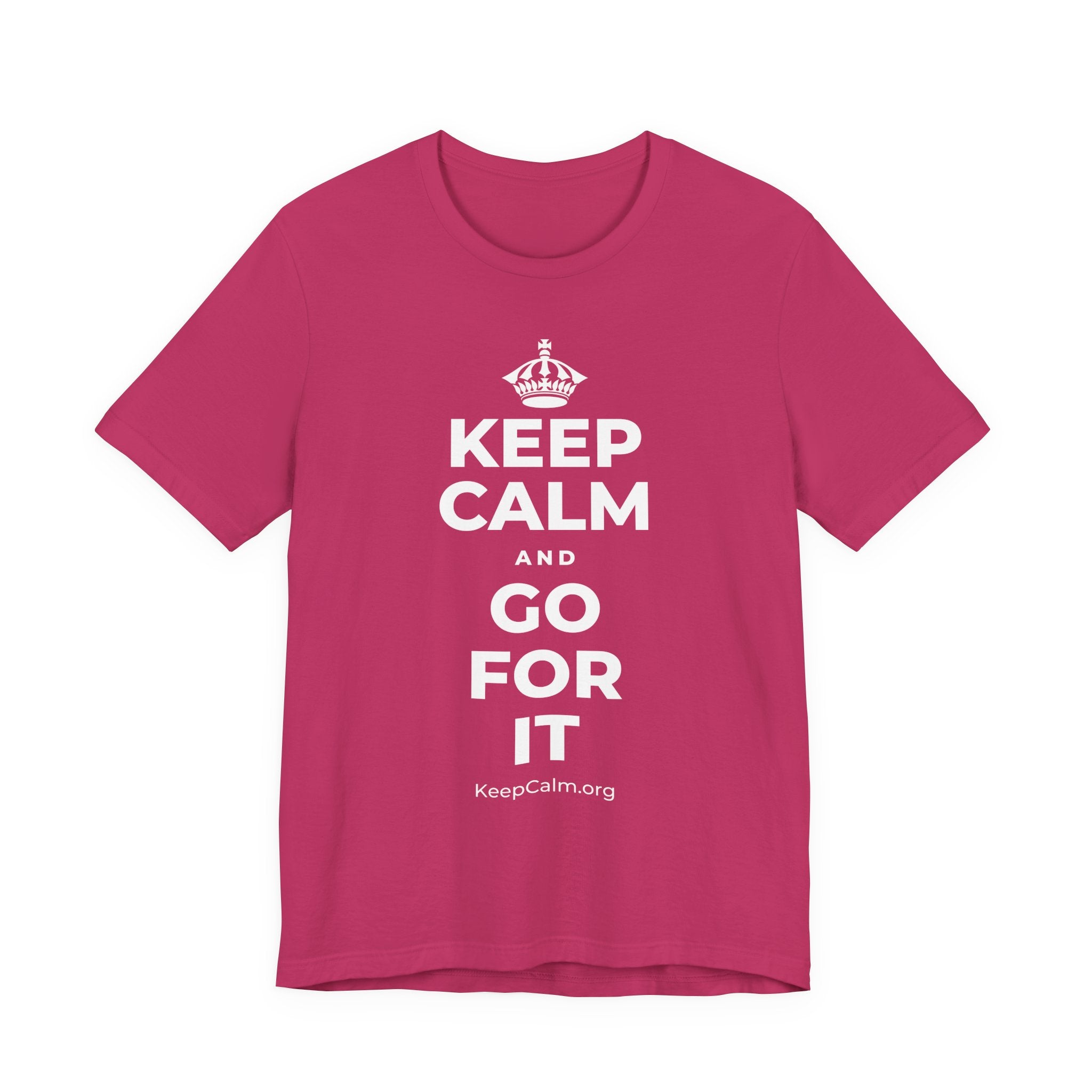 KEEP CALM AND GO FOR IT T-Shirt (Baby Blue–Silver)