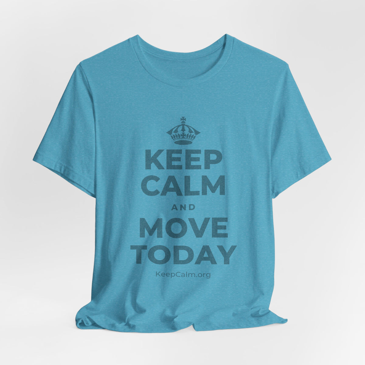 KEEP CALM AND MOVE TODAY T-Shirt (Soft Cream–Heather Mauve)