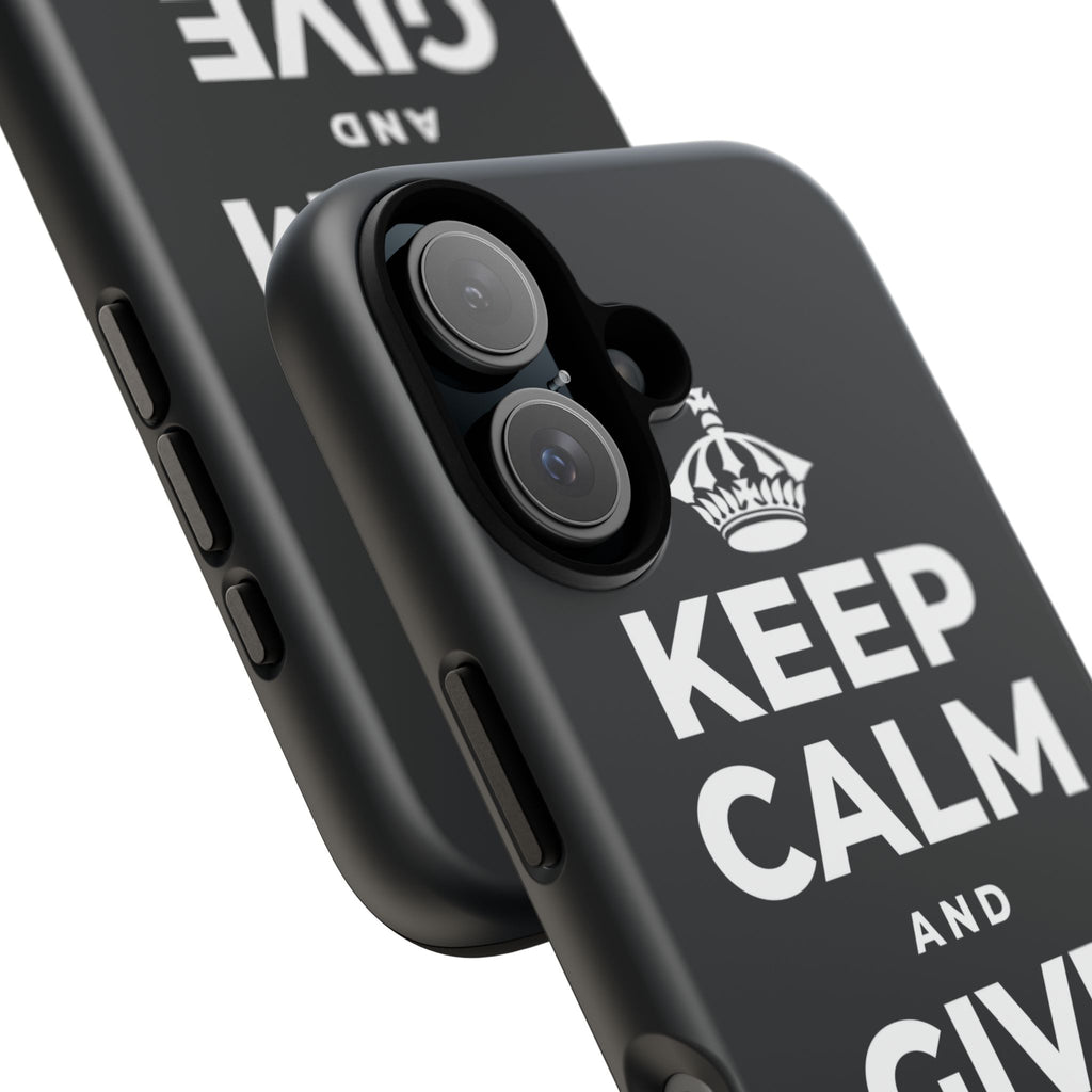 KEEP CALM AND GIVE THANKS DAILY Phone Case (Dark)