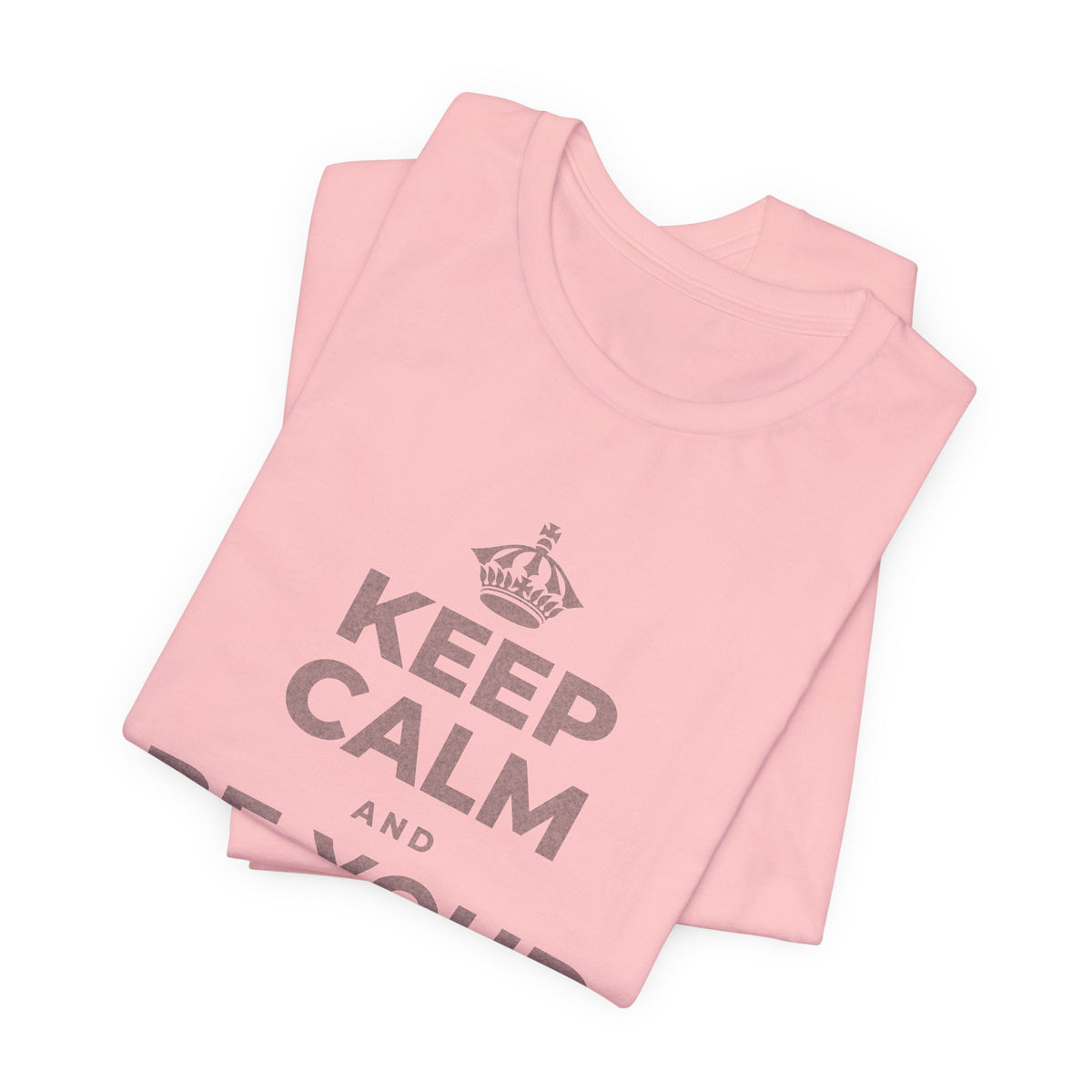 KEEP CALM AND BE YOUR OWN FRIEND T-Shirt (White–Asphalt)