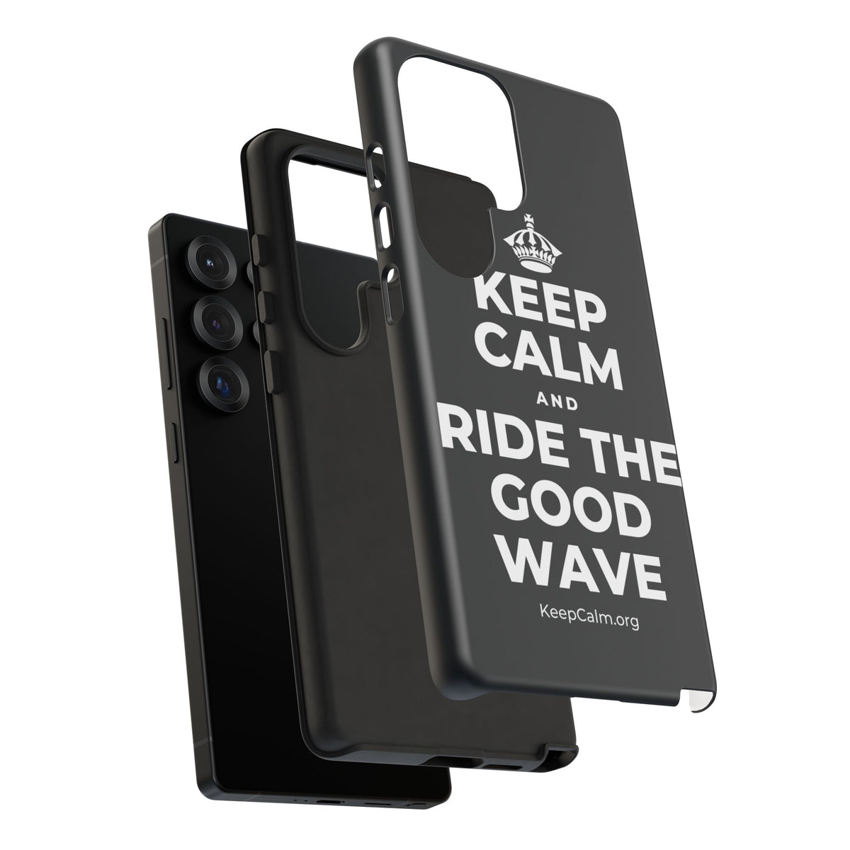 KEEP CALM AND RIDE THE GOOD WAVE Phone Case (Dark)