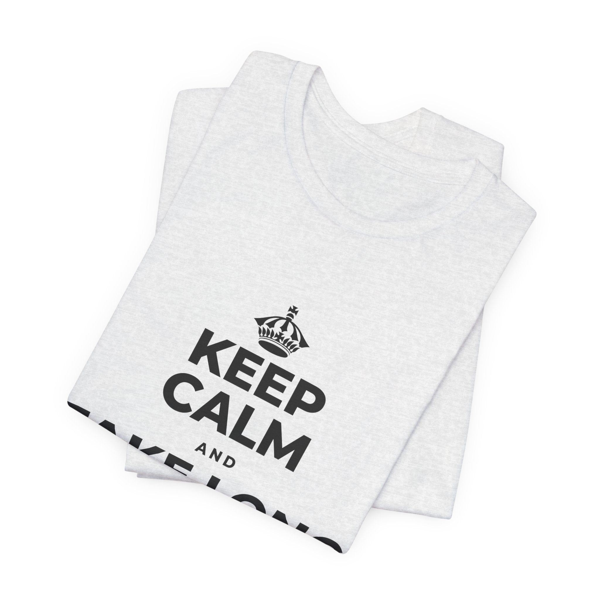 KEEP CALM AND TAKE LONG WALKS ON THE BEACH T-Shirt (Soft Cream–Heather Mauve)