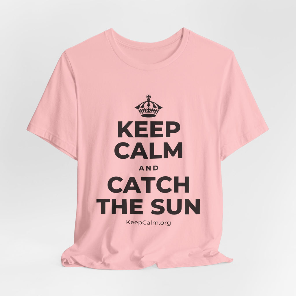 KEEP CALM AND CATCH THE SUN T-Shirt (White–Asphalt)