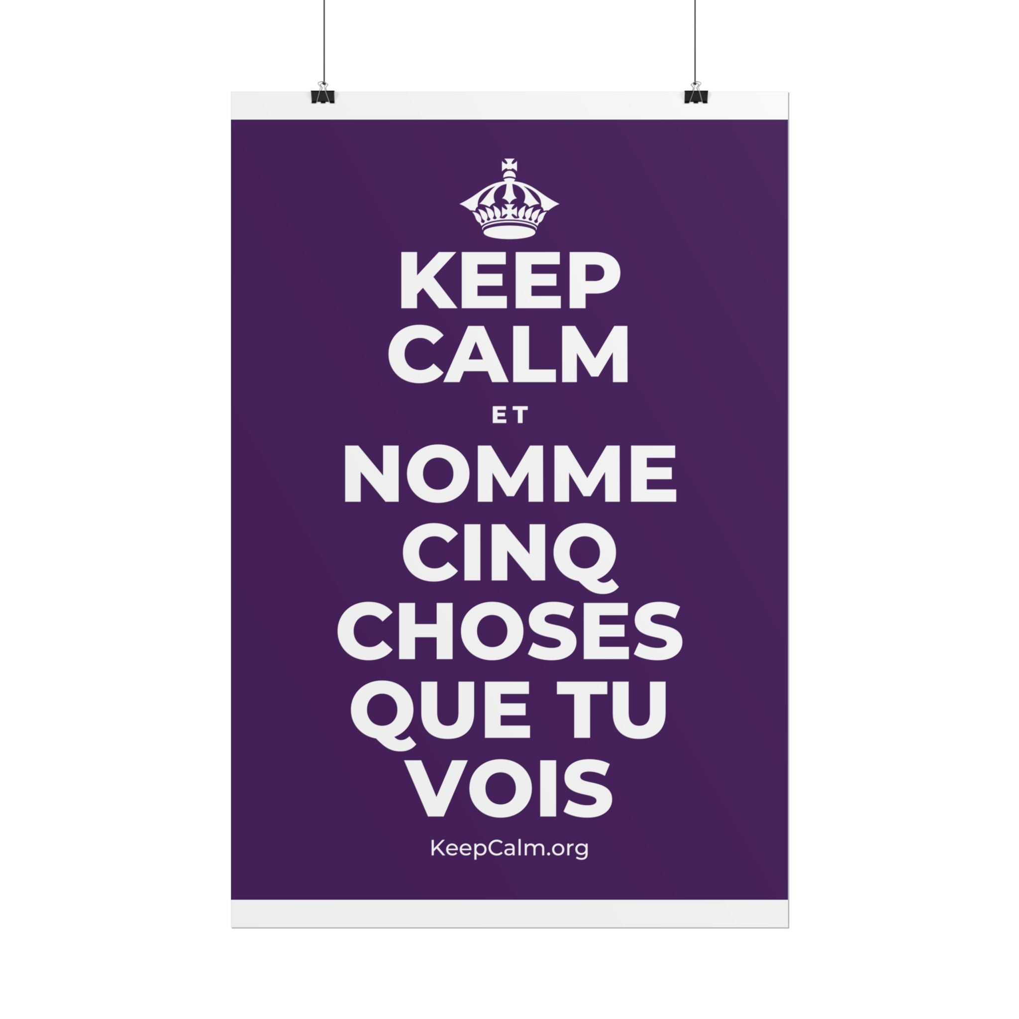KEEP CALM ET NOMME CINQ CHOSES QUE TU VOIS Poster