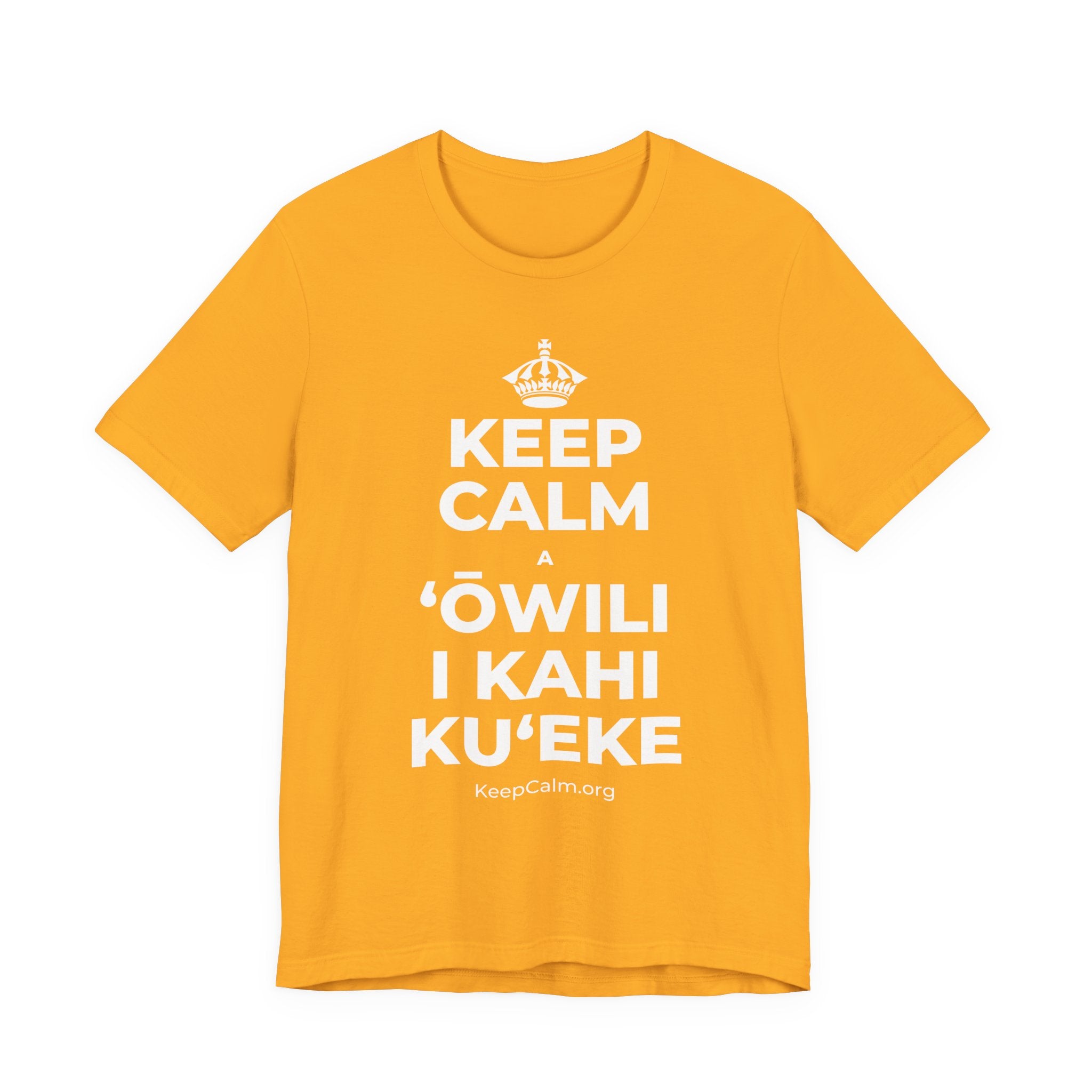 KEEP CALM A ʻŌWILI I KAHI KUʻEKE T-Shirt (Baby Blue–Silver)