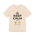 KEEP CALM AND BEE HAPPY T-Shirt (Soft Cream–Heather Mauve)