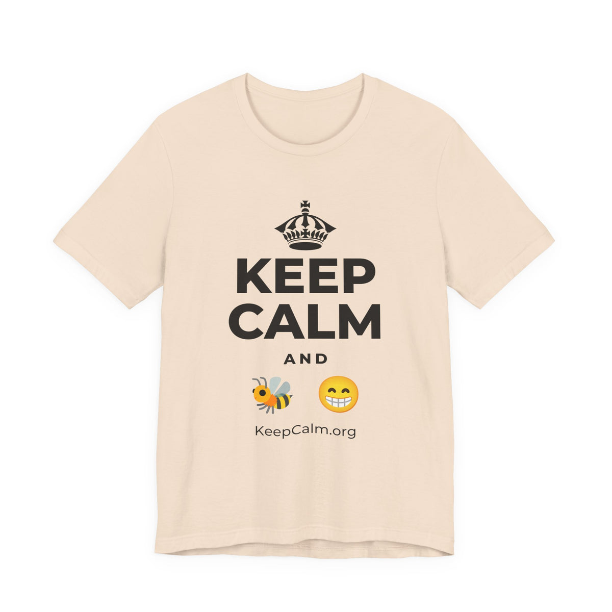 KEEP CALM AND BEE HAPPY T-Shirt (Soft Cream–Heather Mauve)