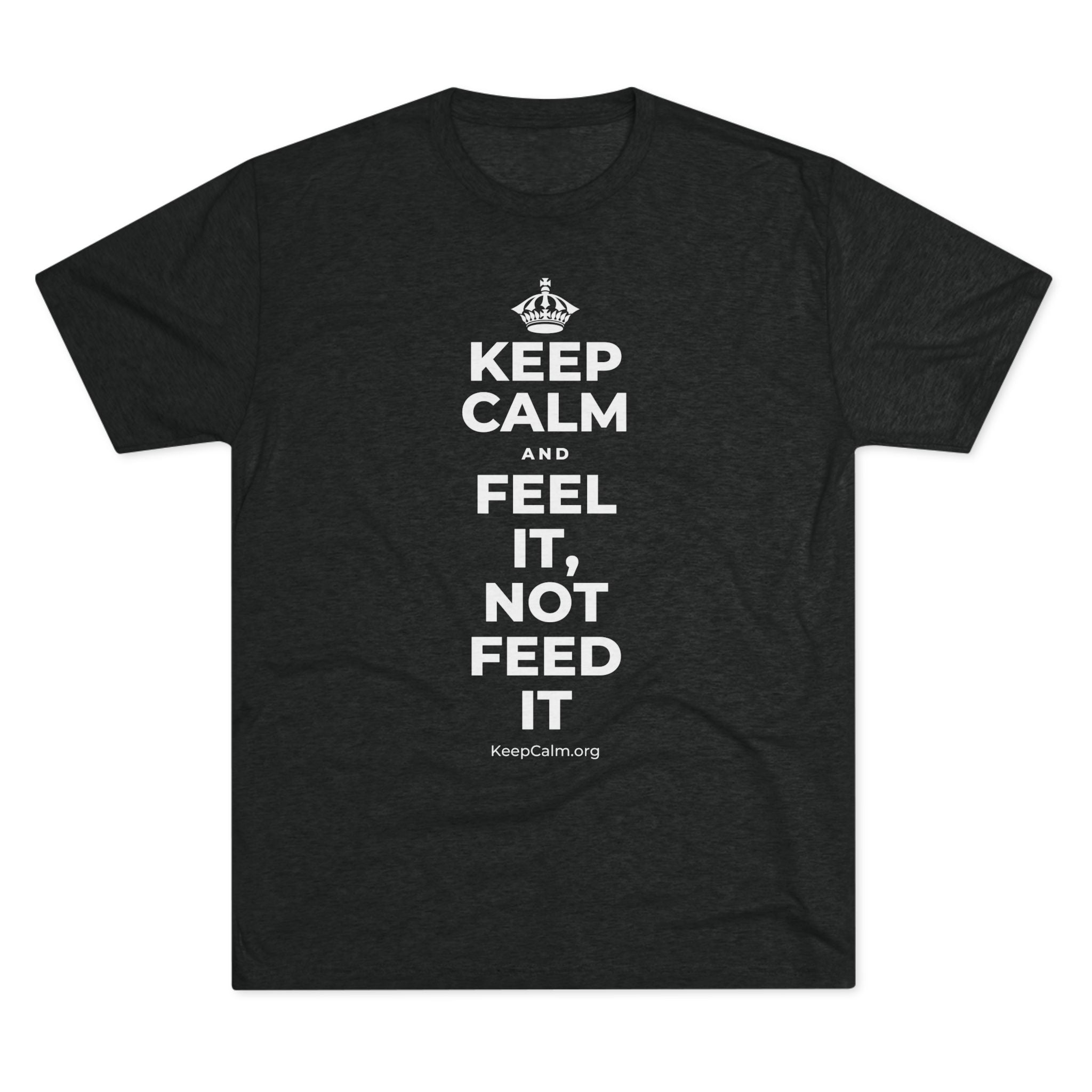 KEEP CALM AND FEEL IT, NOT FEED IT Tri-Blend Tee