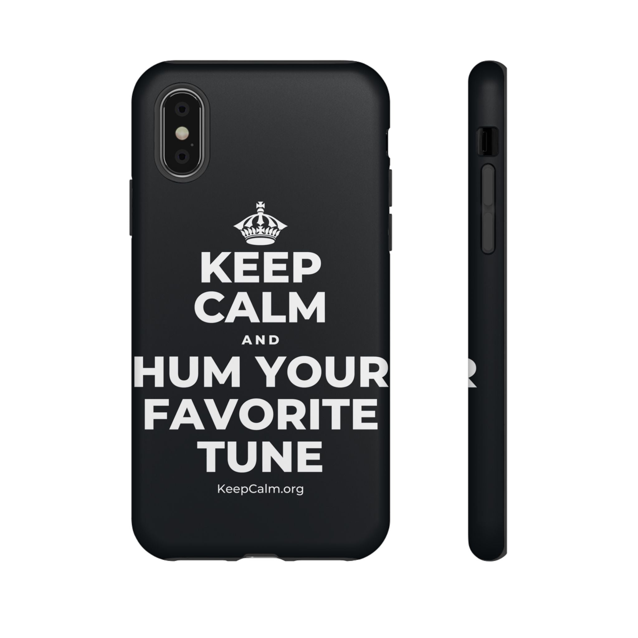 KEEP CALM AND HUM YOUR FAVORITE TUNE Phone Case (Dark)
