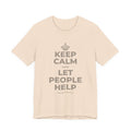 KEEP CALM AND LET PEOPLE HELP T-Shirt (Soft Cream–Heather Mauve)