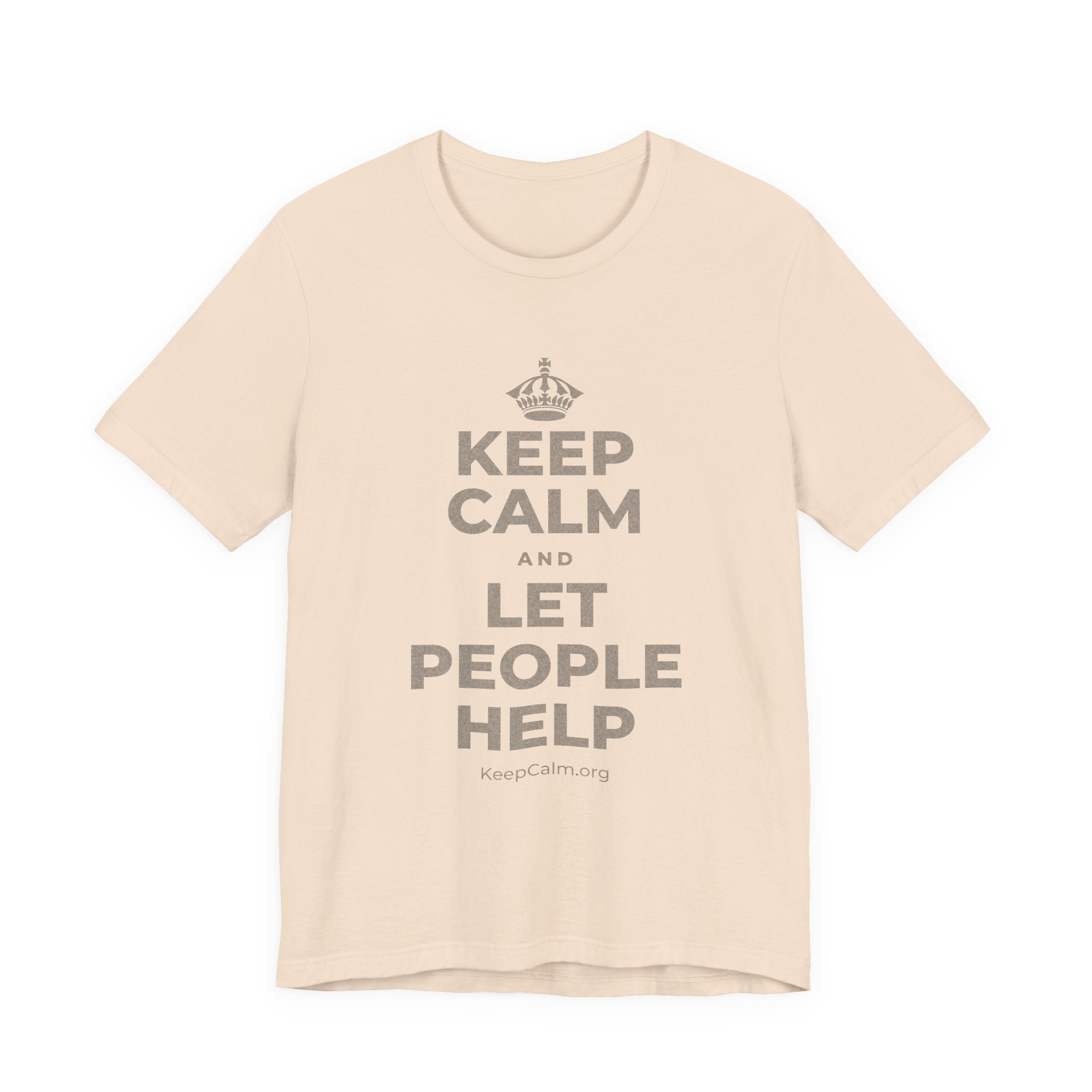 KEEP CALM AND LET PEOPLE HELP T-Shirt (Soft Cream–Heather Mauve)