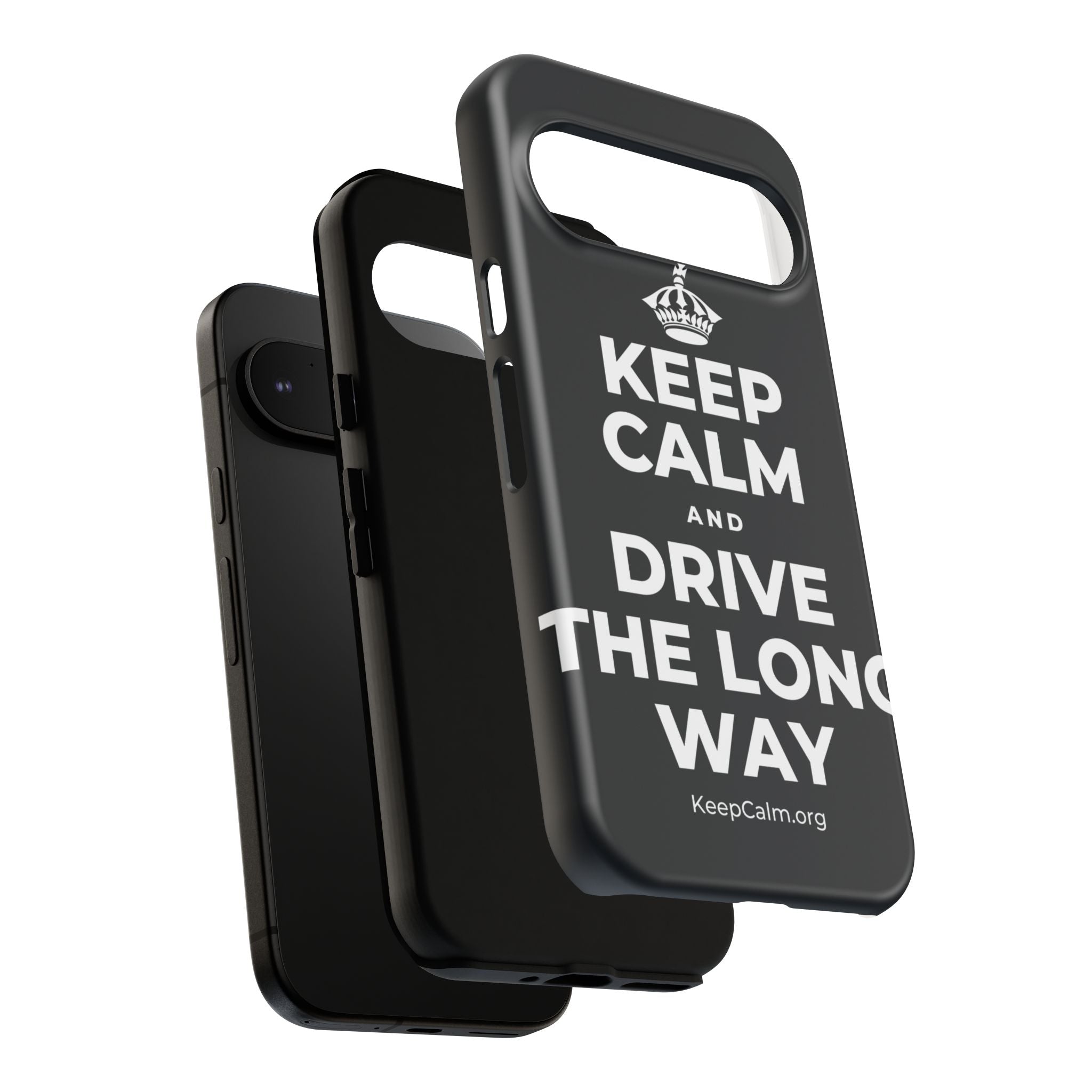 KEEP CALM AND DRIVE THE LONG WAY Phone Case (Dark)