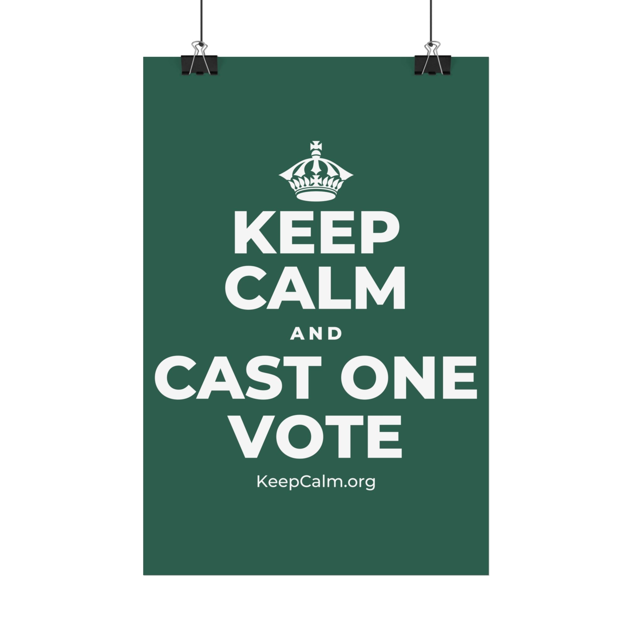 KEEP CALM AND CAST ONE VOTE Satin Poster
