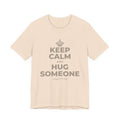 KEEP CALM AND HUG SOMEONE T-Shirt (Soft Cream–Heather Mauve)