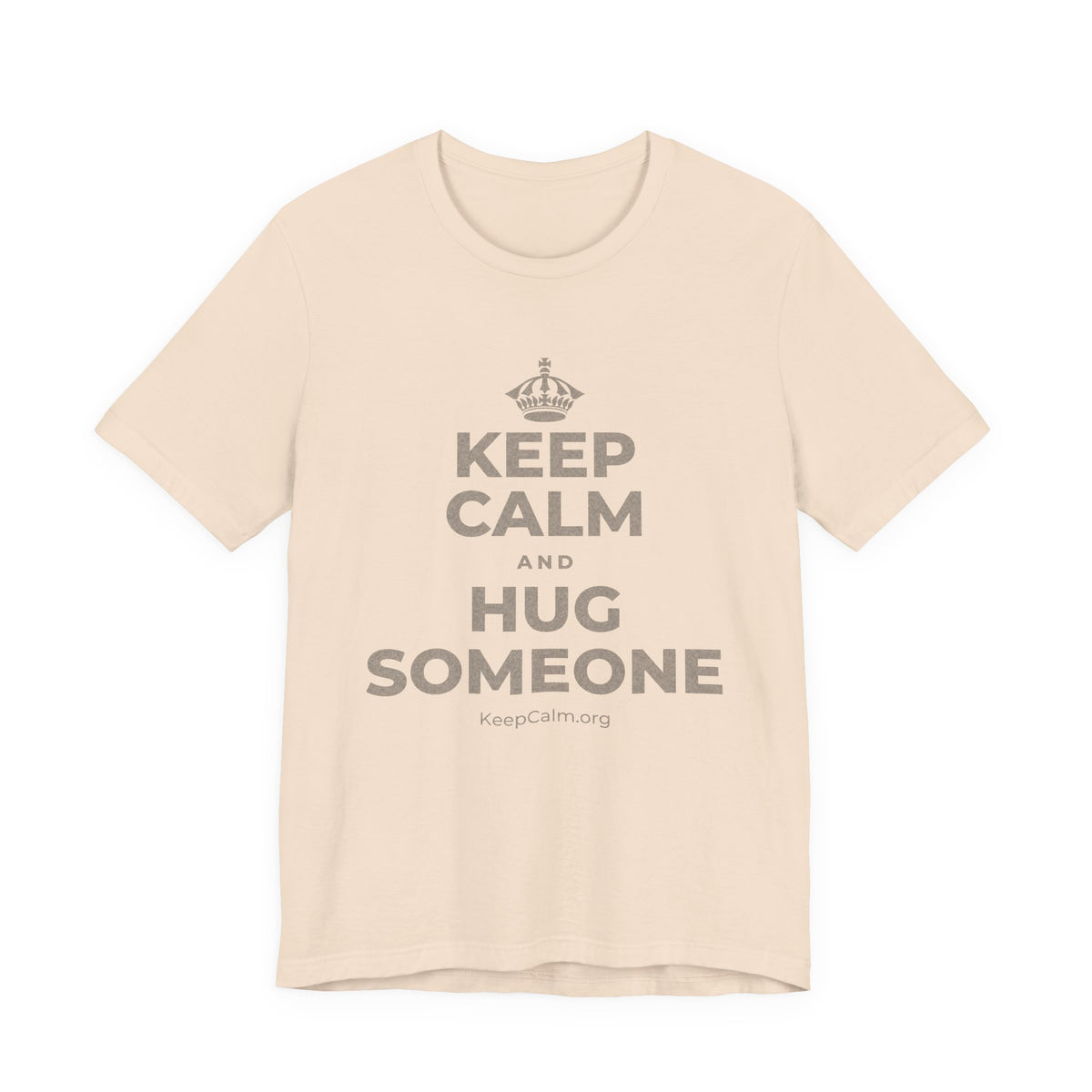 KEEP CALM AND HUG SOMEONE T-Shirt (Soft Cream–Heather Mauve)