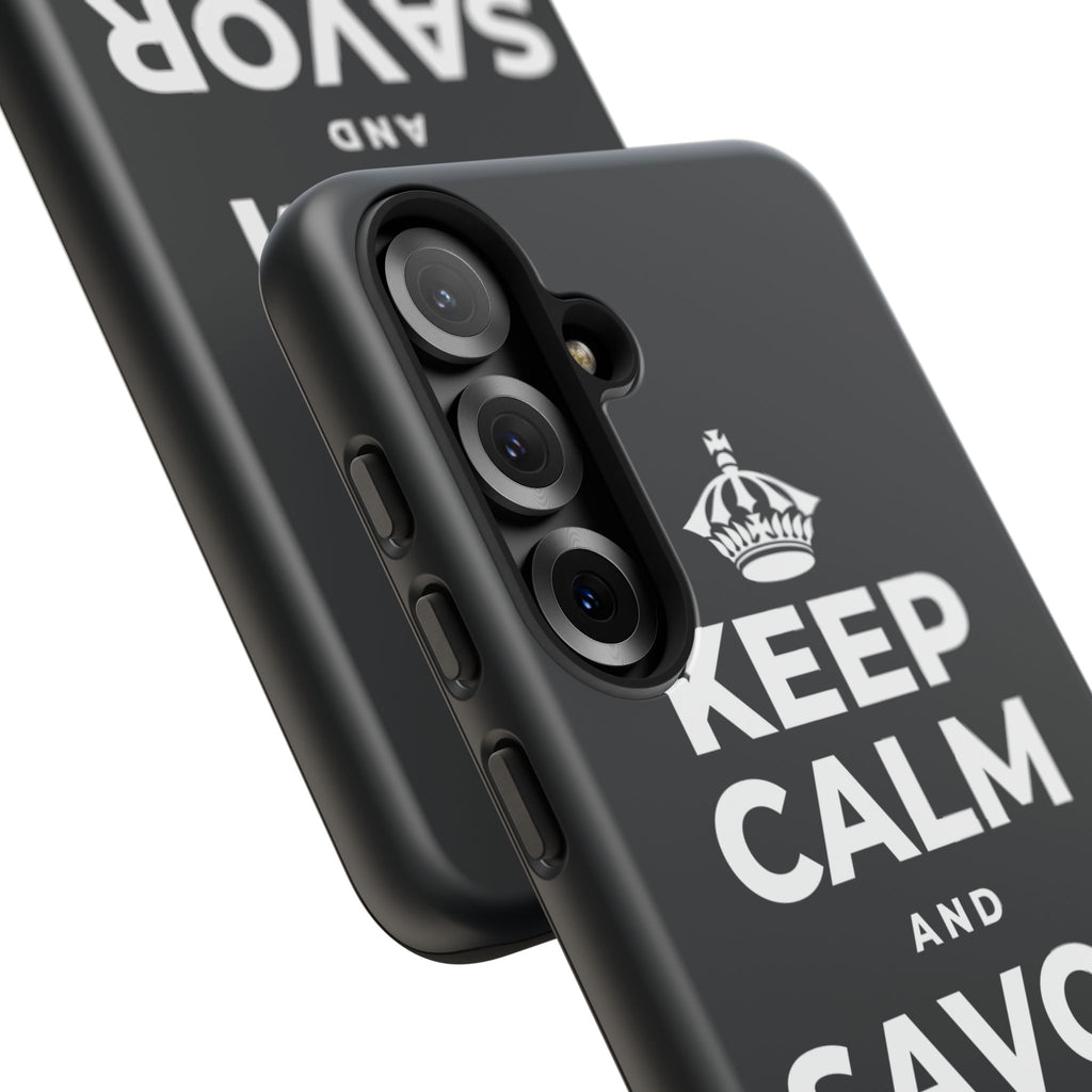 KEEP CALM AND SAVOR THIS MOMENT Phone Case (Dark)
