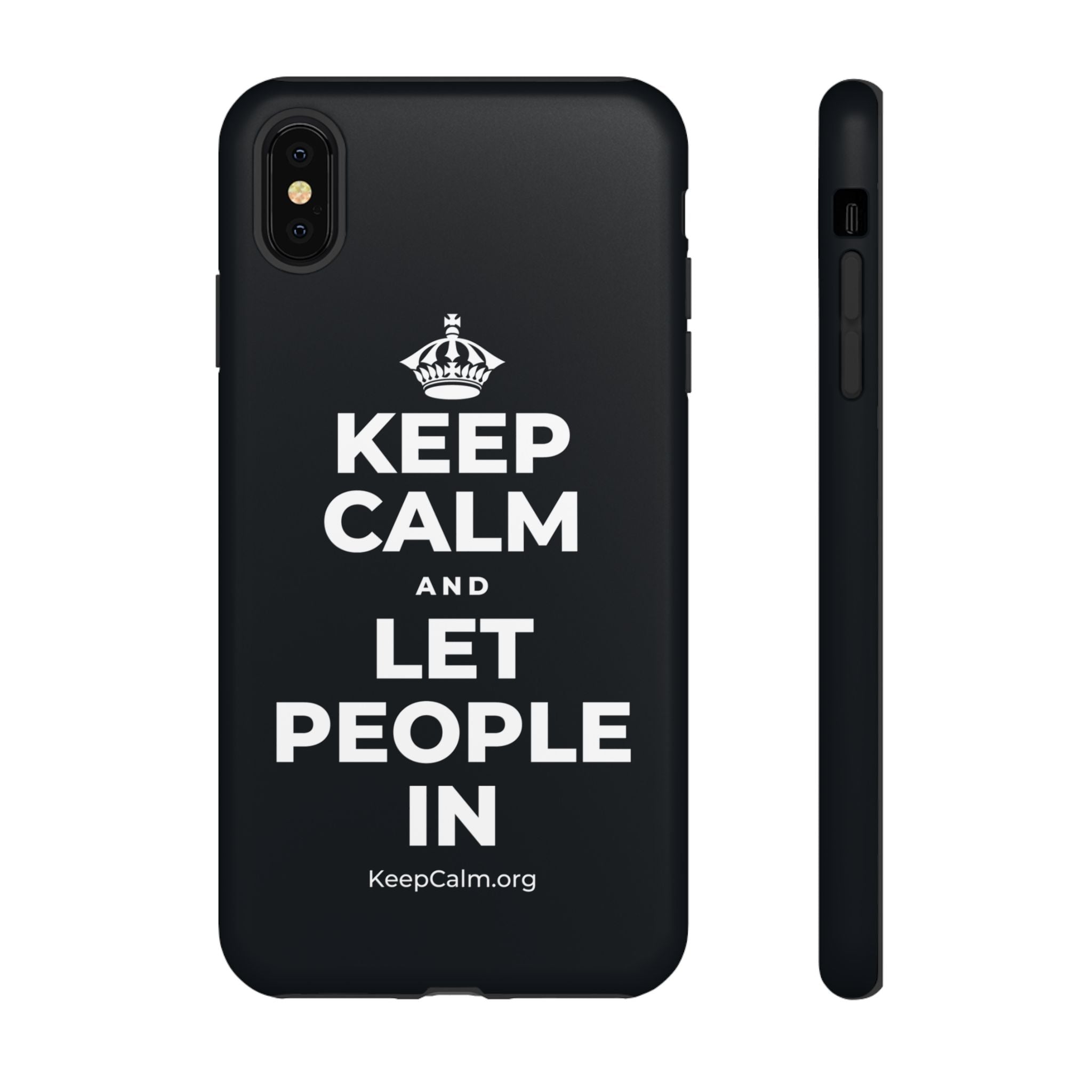KEEP CALM AND LET PEOPLE IN Phone Case (Dark)