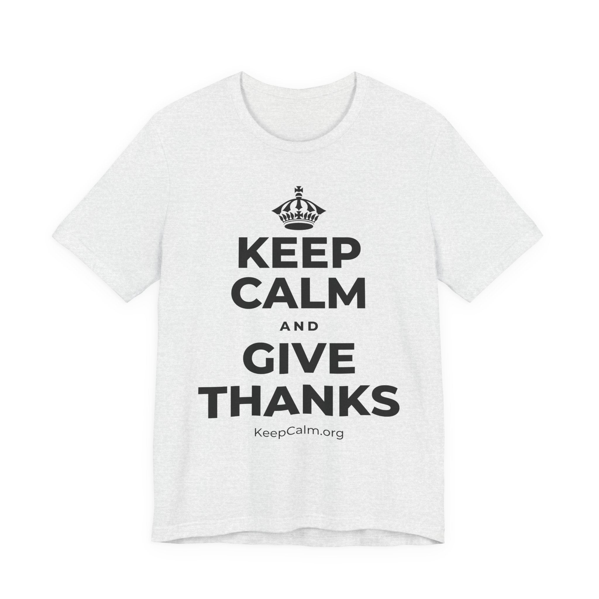KEEP CALM AND GIVE THANKS T-Shirt (Soft Cream–Heather Mauve)