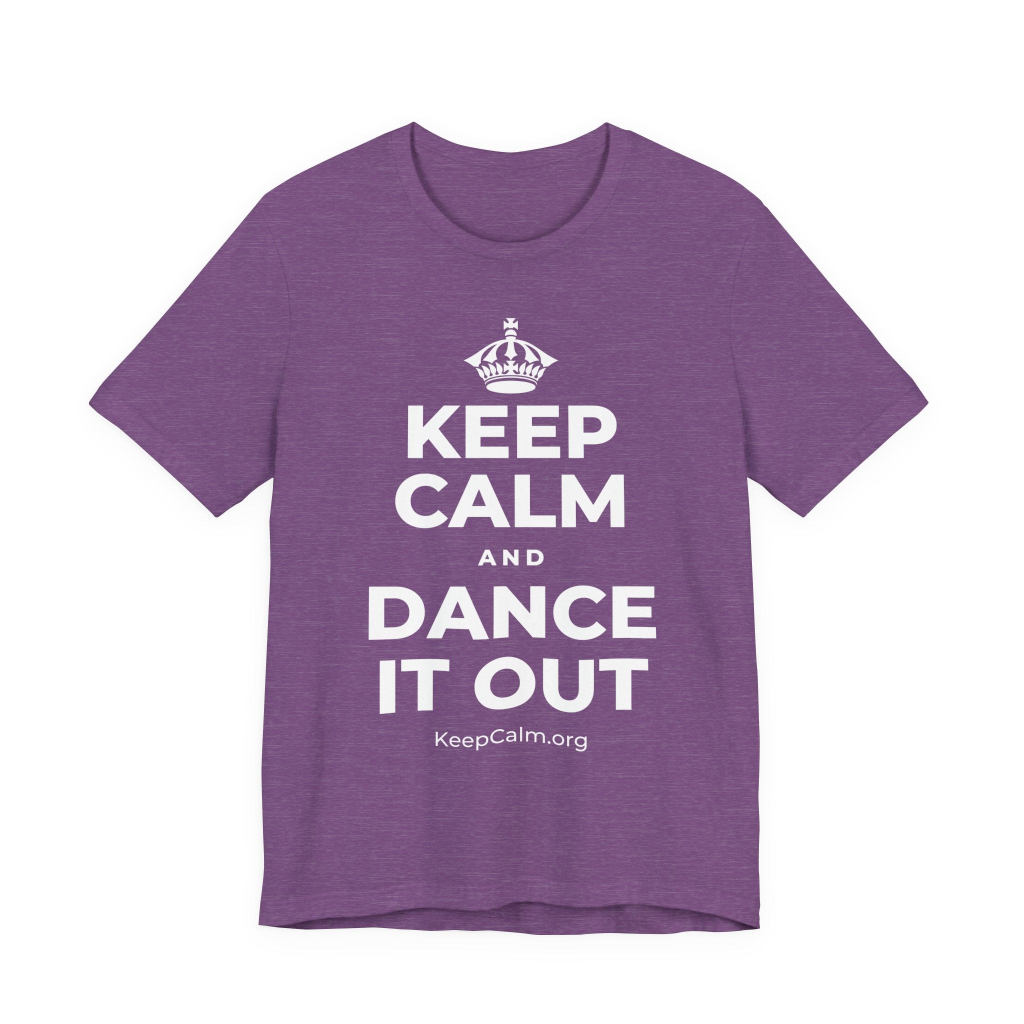 KEEP CALM AND DANCE IT OUT T-Shirt (Baby Blue–Silver)