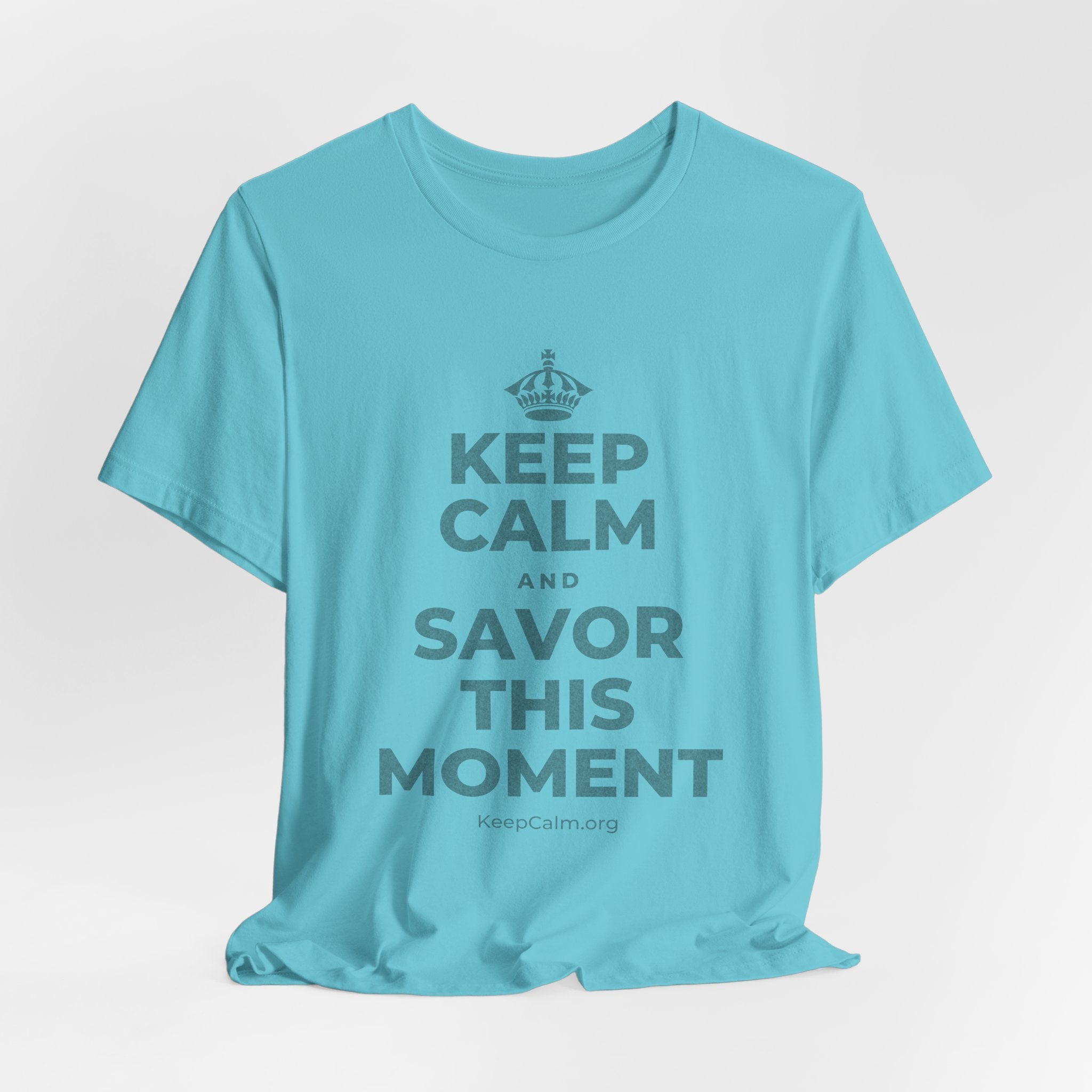 KEEP CALM AND SAVOR THIS MOMENT T-Shirt (Soft Cream–Heather Mauve)