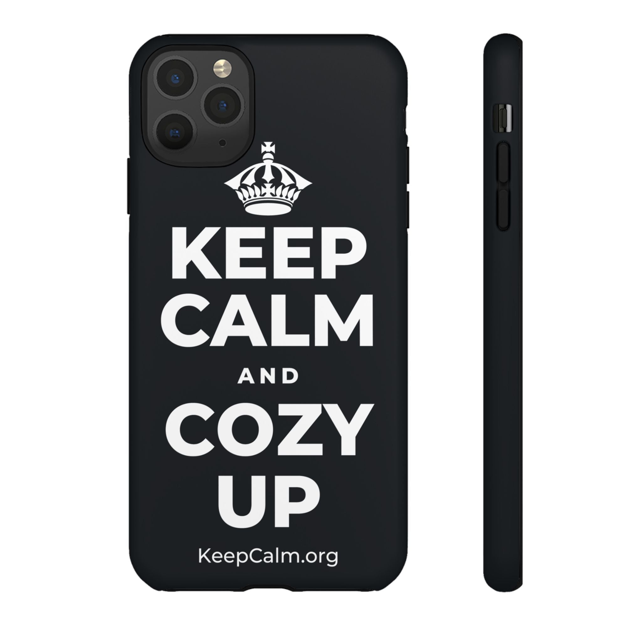 KEEP CALM AND COZY UP Phone Case (Dark)