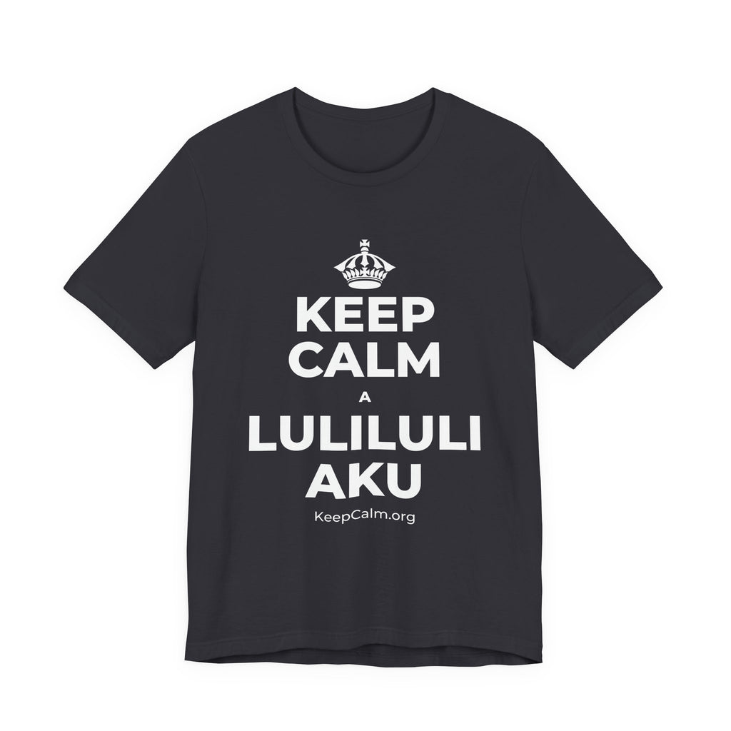 KEEP CALM A LULILULI AKU T-Shirt (Baby Blue–Silver)