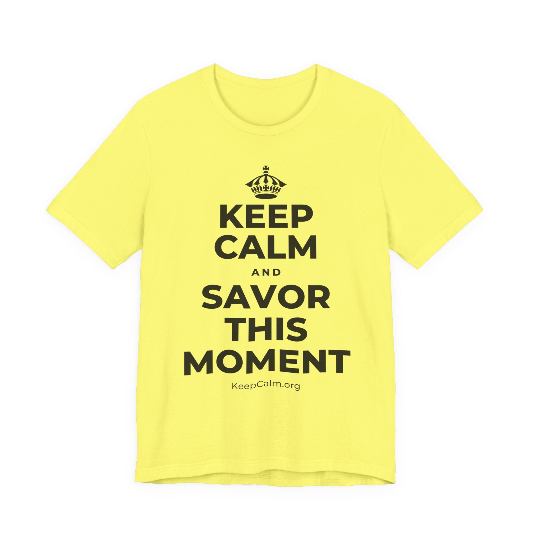 KEEP CALM AND SAVOR THIS MOMENT T-Shirt (Soft Cream–Heather Mauve)