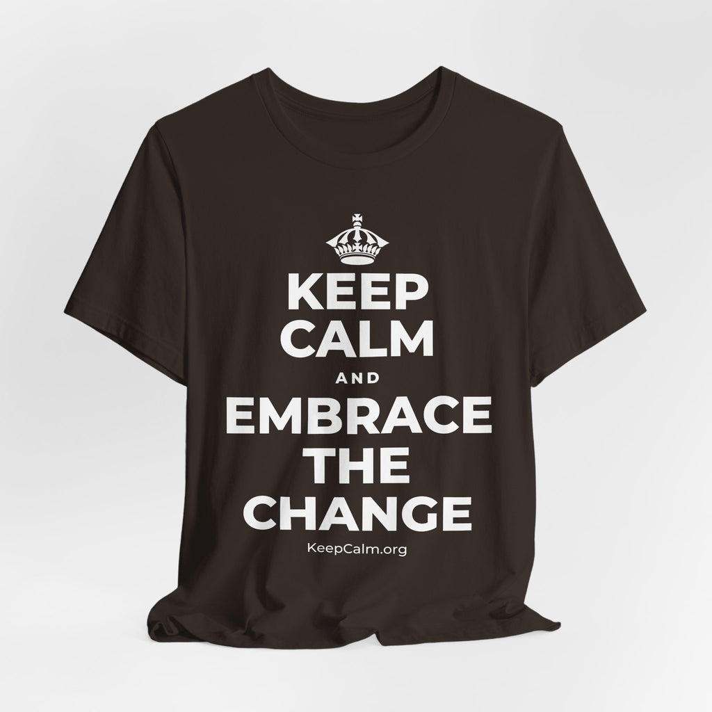 KEEP CALM AND EMBRACE THE CHANGE T-Shirt (Soft Cream–Heather Mauve)