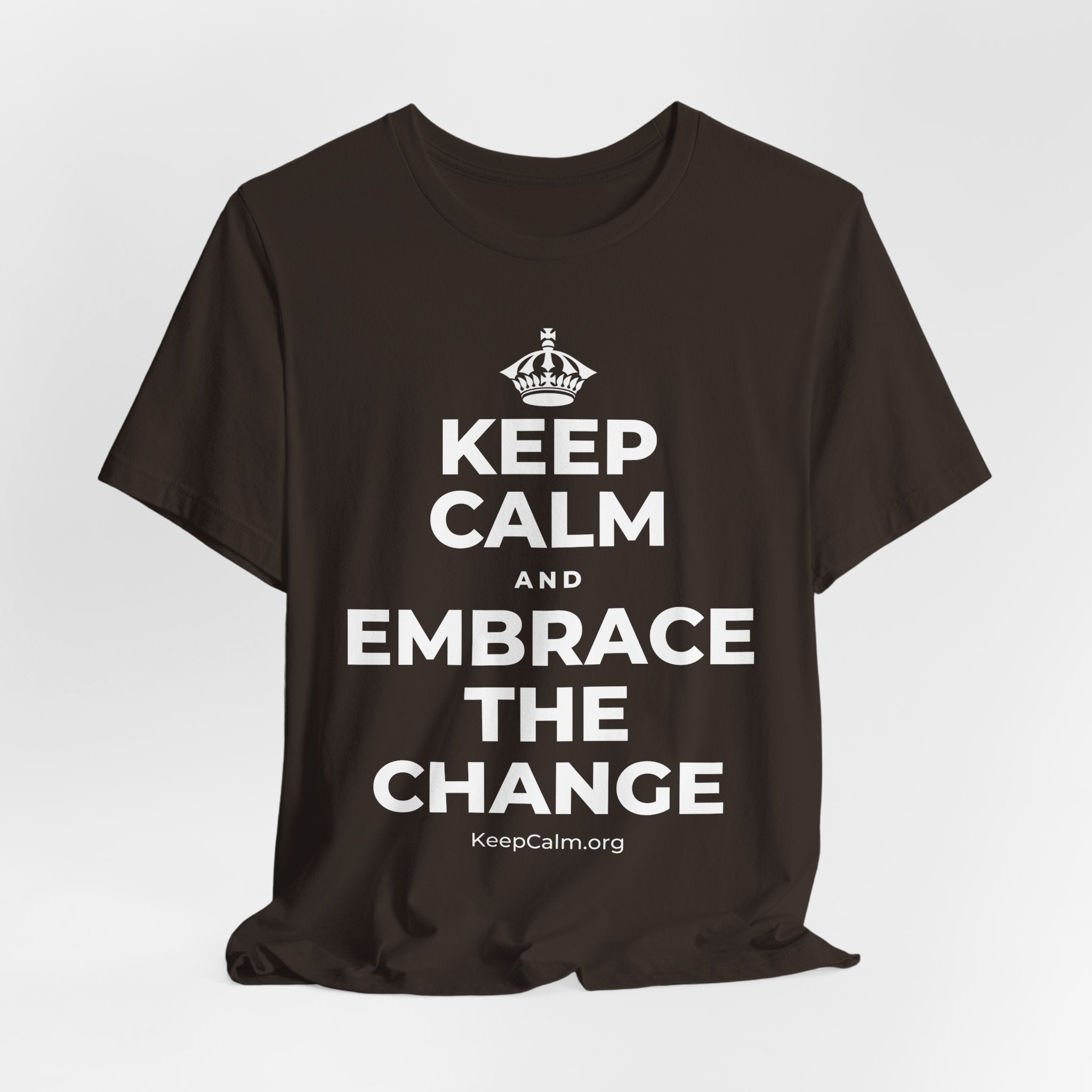 KEEP CALM AND EMBRACE THE CHANGE T-Shirt (Soft Cream–Heather Mauve)