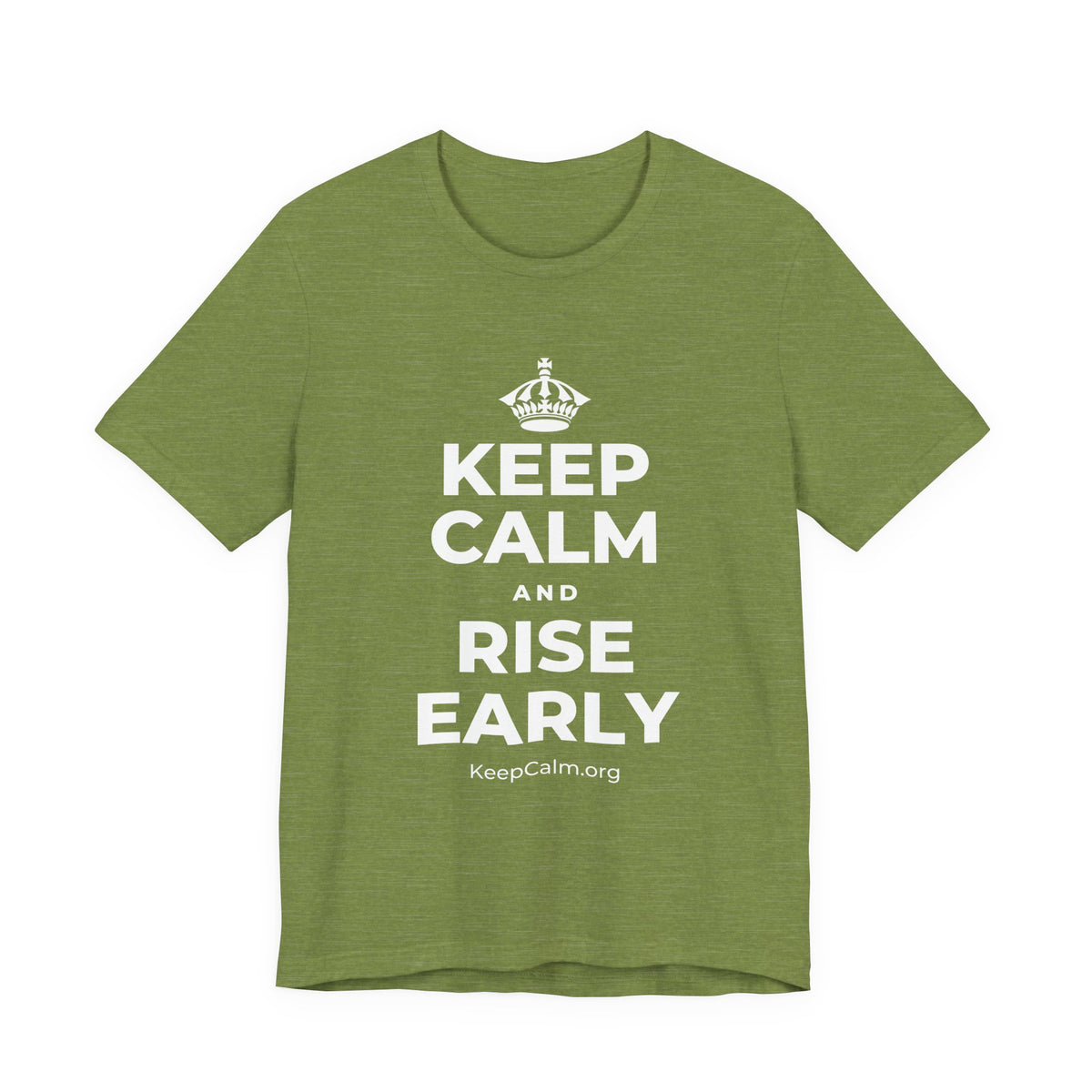 KEEP CALM AND RISE EARLY T-Shirt (Baby Blue–Silver)