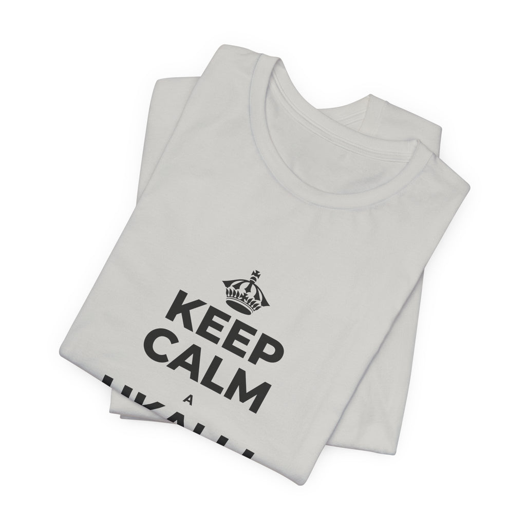 KEEP CALM A UKALI I KOU ʻĀLOHILOHI T-Shirt (Baby Blue–Silver)