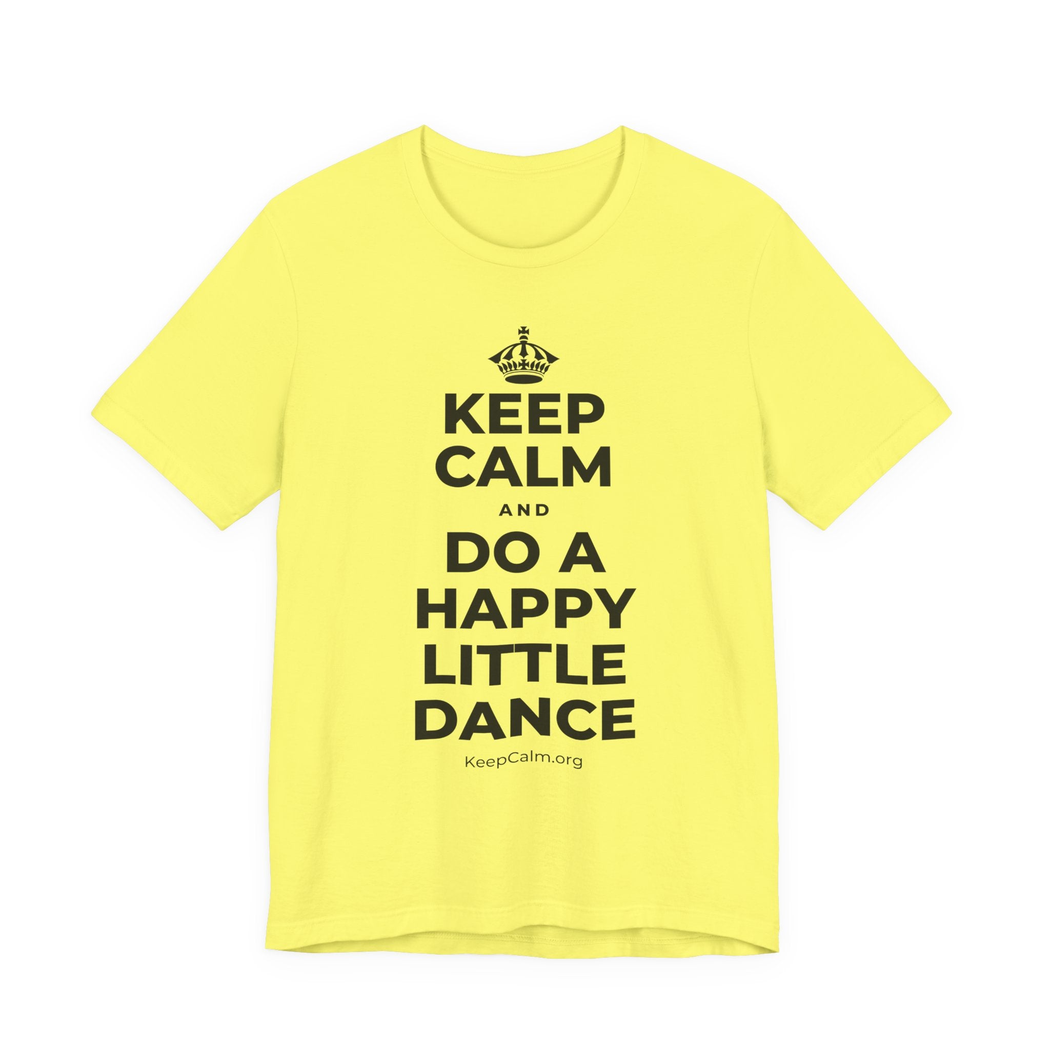 KEEP CALM AND DO A HAPPY LITTLE DANCE T-Shirt (Soft Cream–Heather Mauve)
