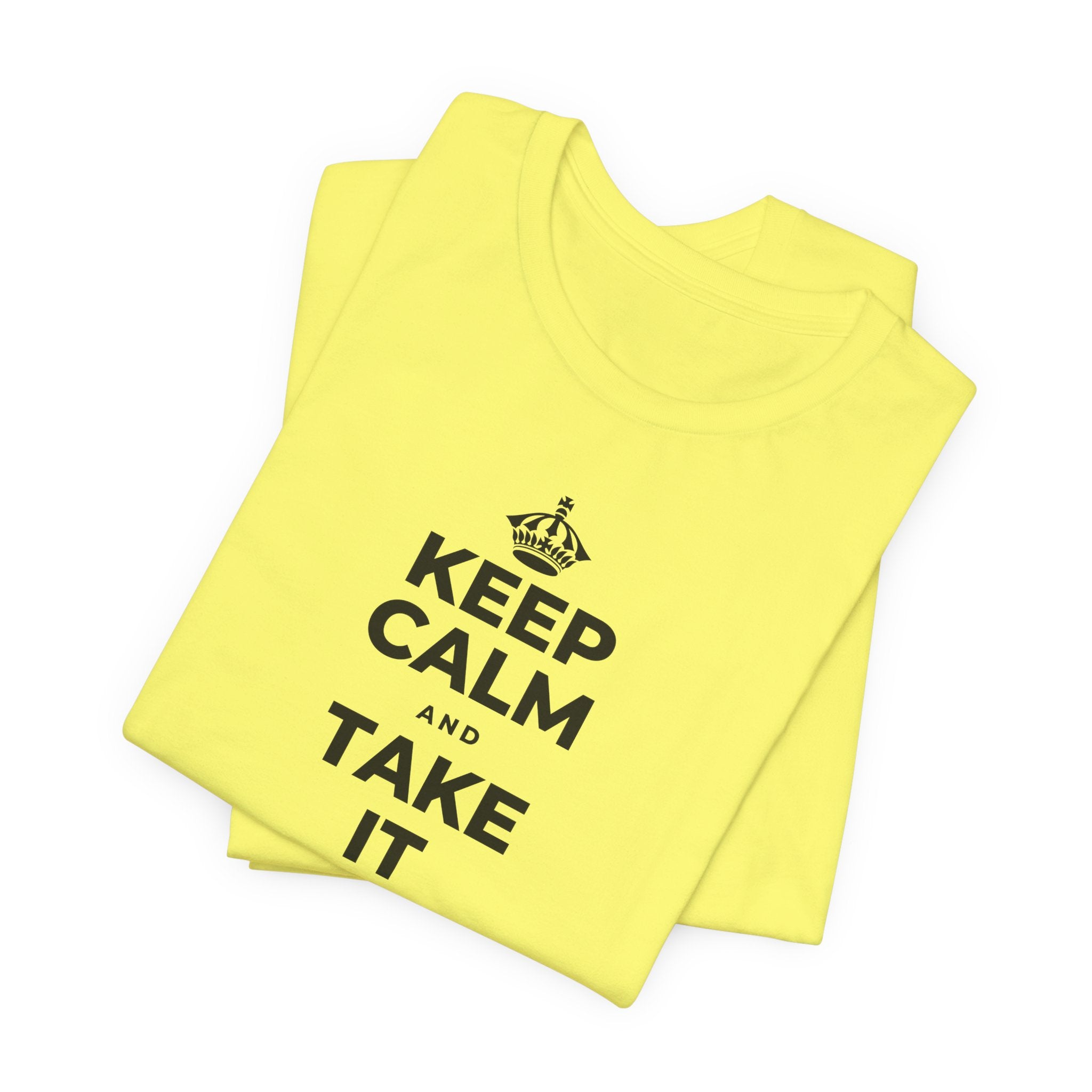 KEEP CALM AND TAKE IT ONE DAY AT A TIME T-Shirt (Soft Cream–Heather Mauve)